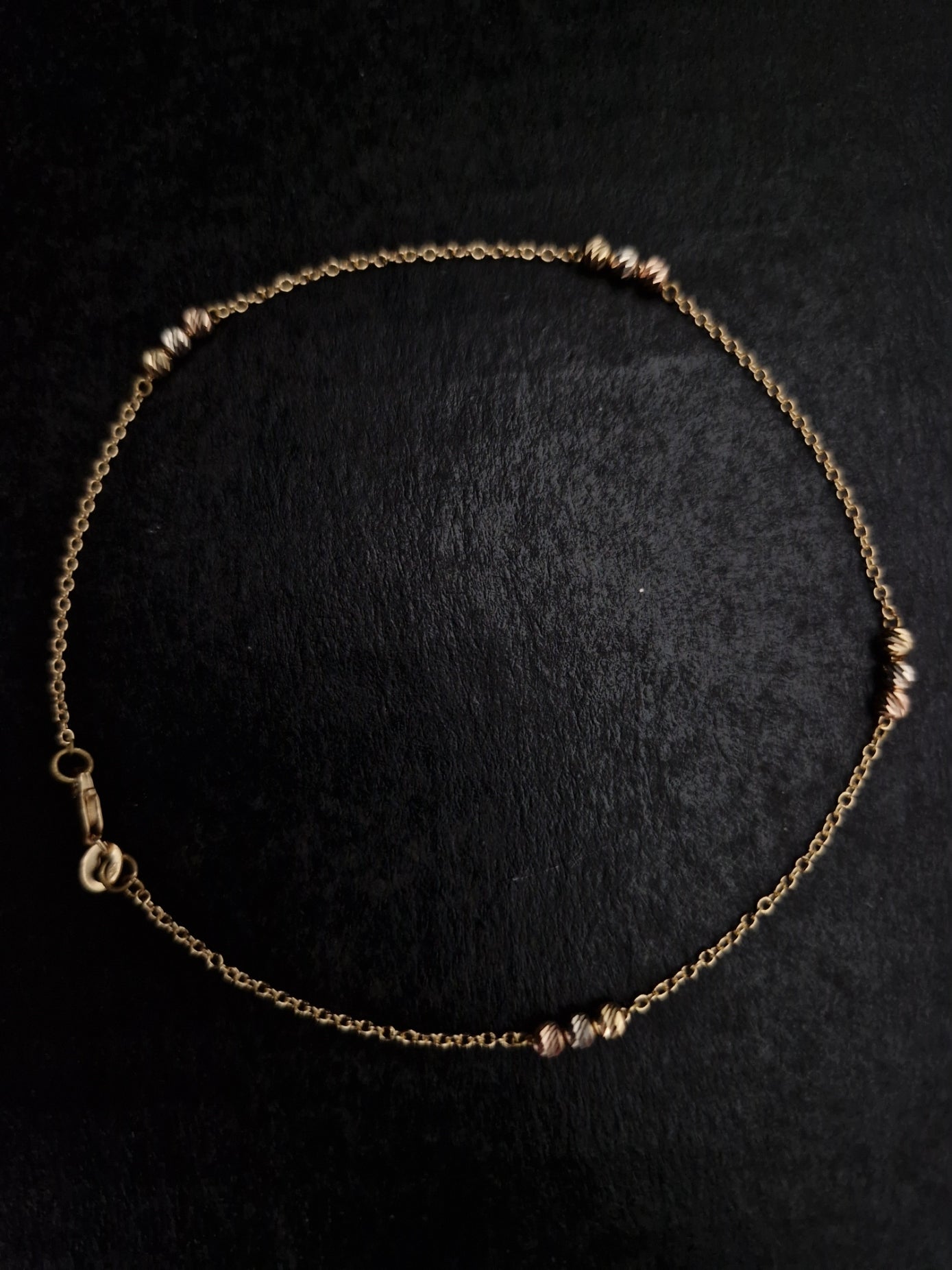 Anklet Beads in Gold 18k Three Tone color