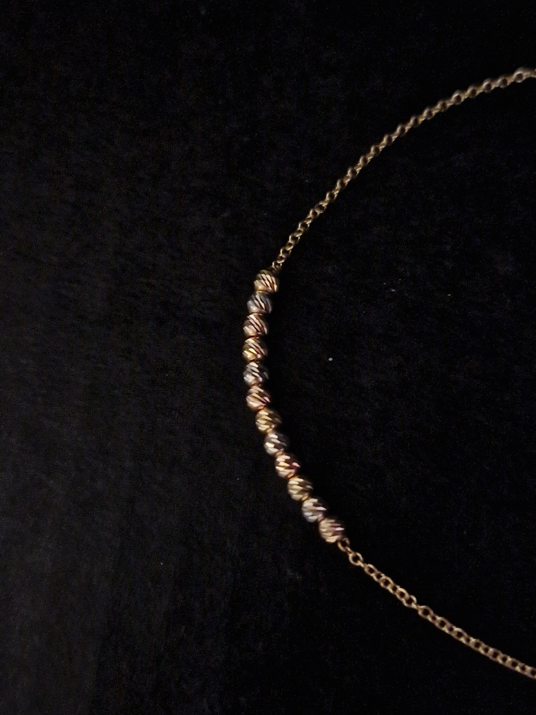 Anklet Beads in Gold 18k Three Tone color