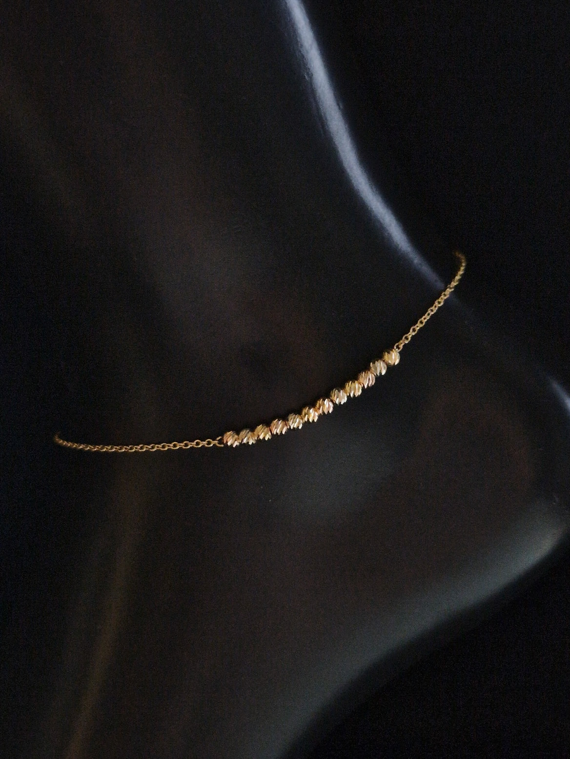 Anklet Beads in Gold 18k Three Tone color