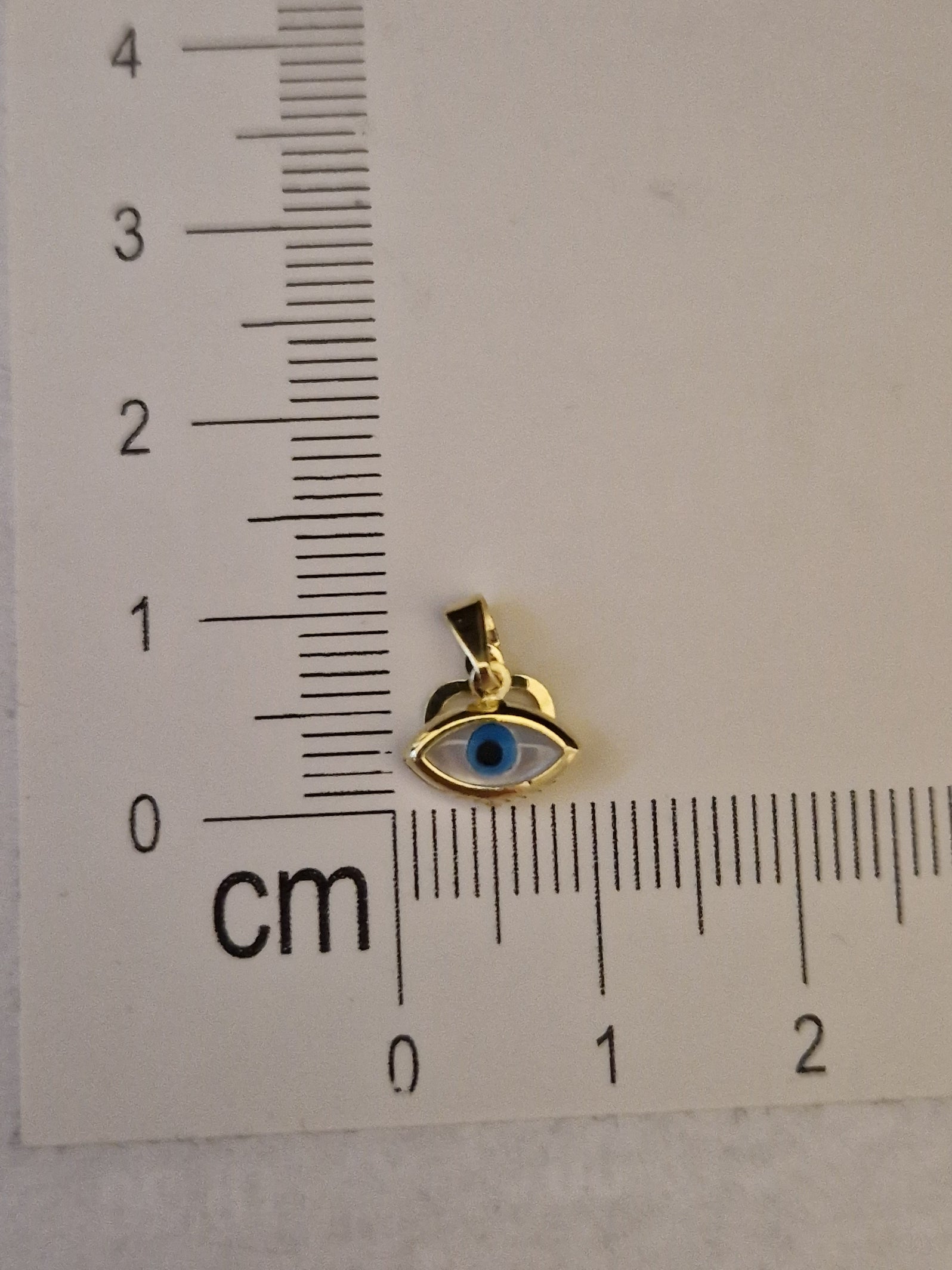 Pendant Heart and Blue Evil Eye in Gold 18k