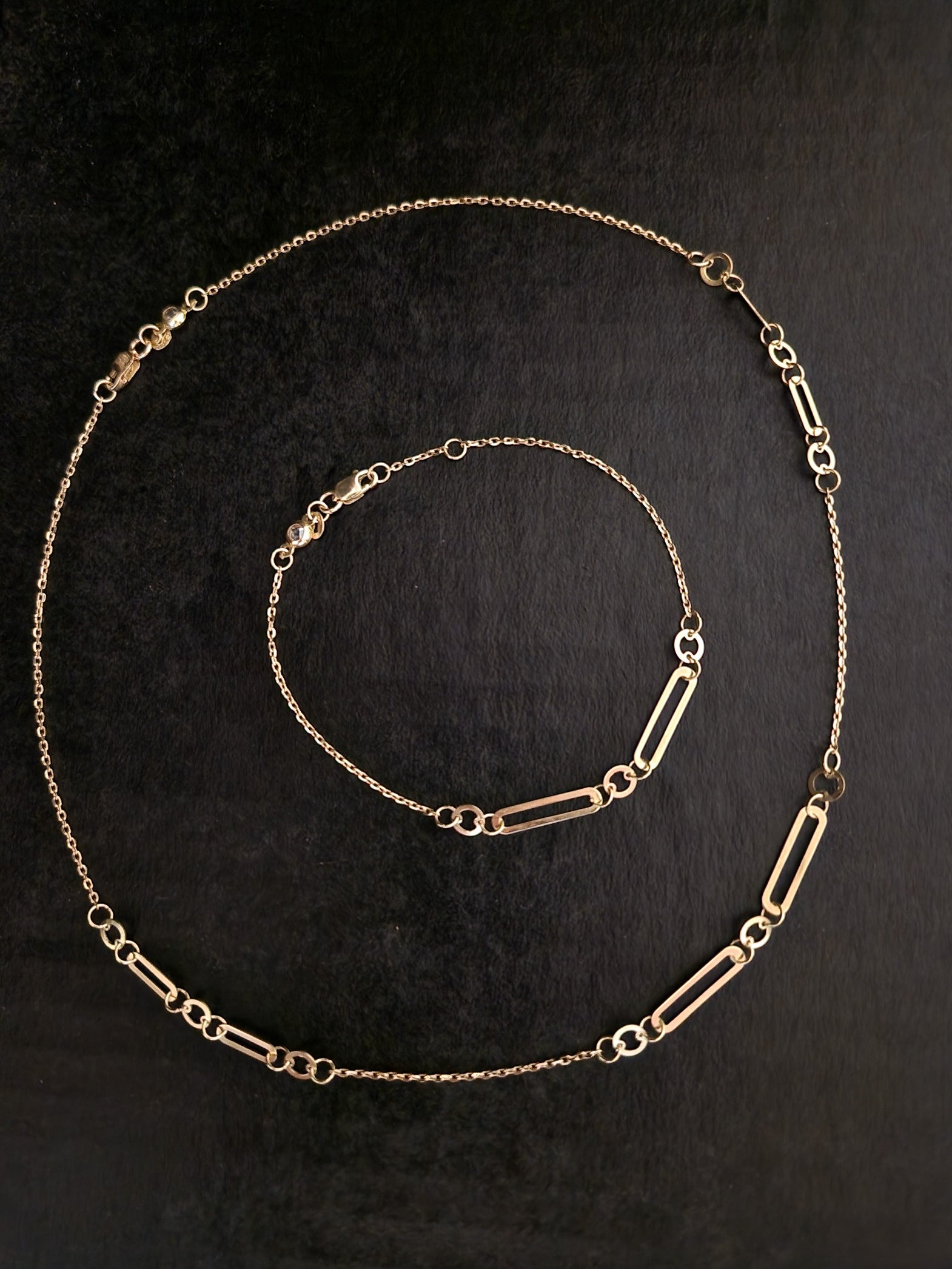 Half Set Necklace And Bracelet Gold 18k