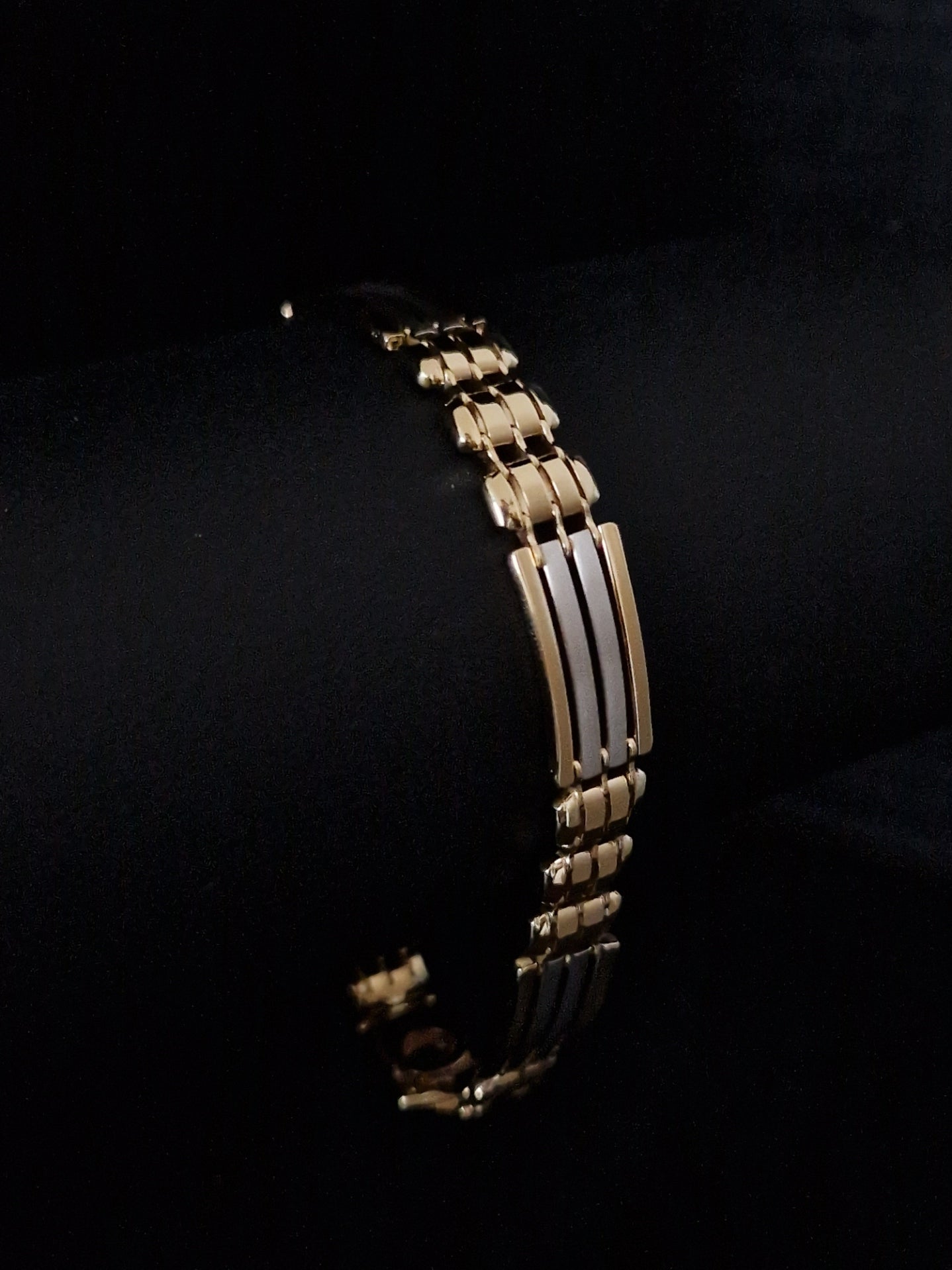 Men's Bracelet 18k Gold two tone color