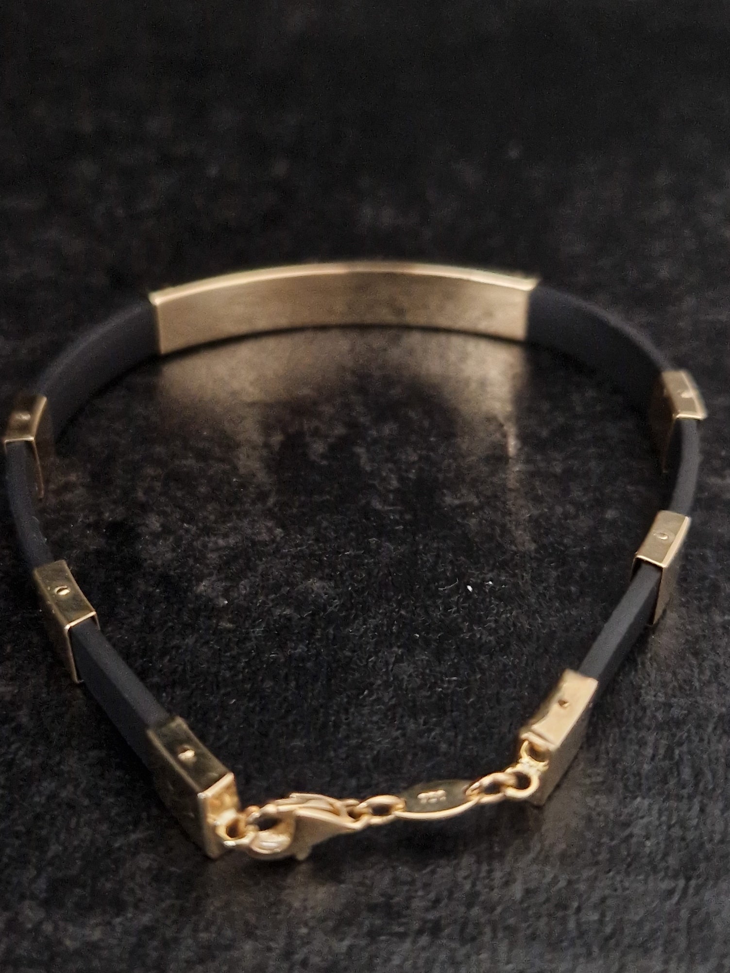 Men's Bracelet 18k Gold and rubber