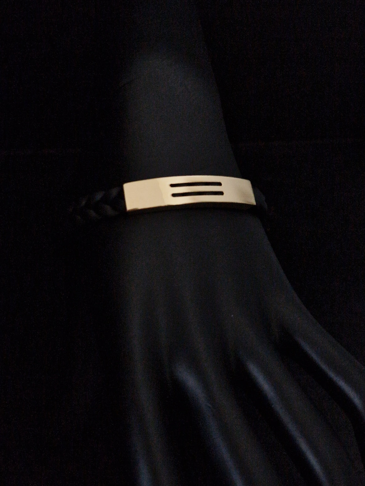 Men's Bracelet 18k Gold and rubber