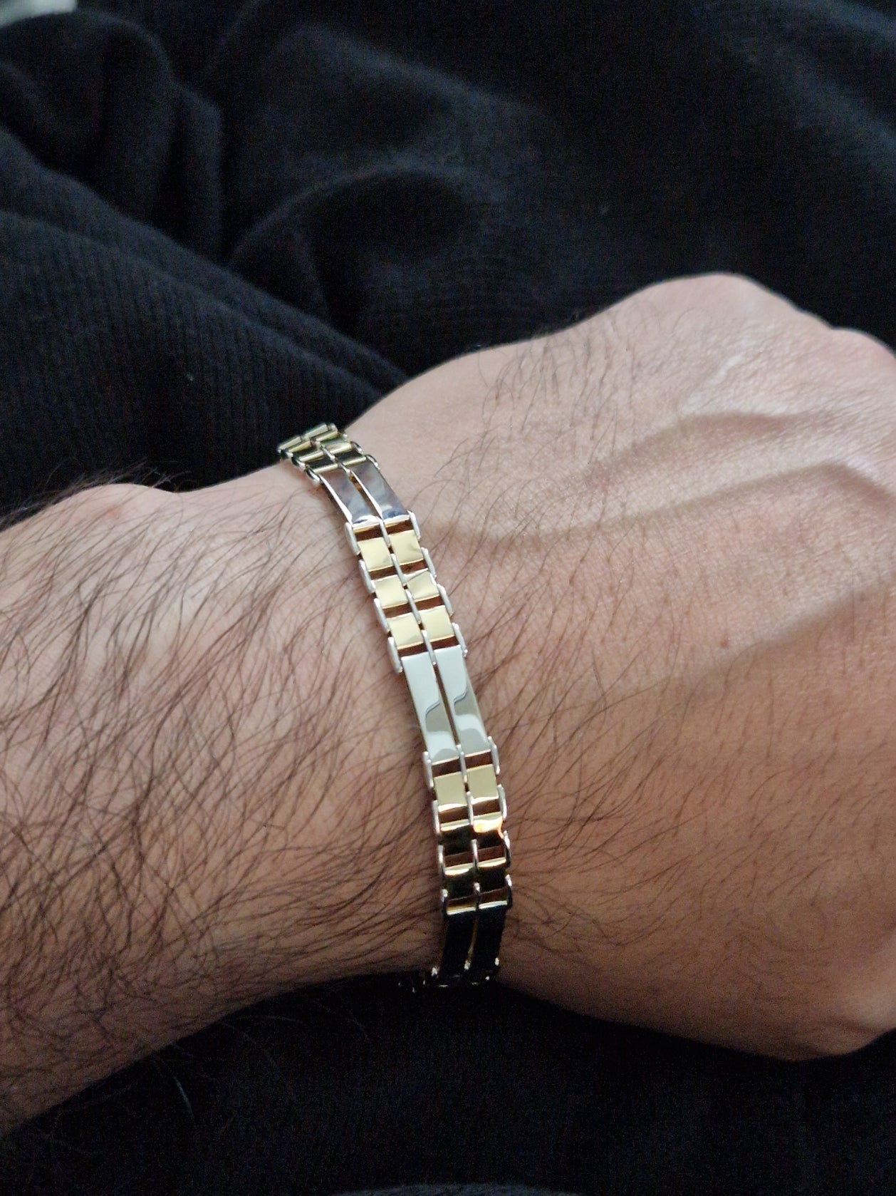 Men's Bracelet 18k Gold two tone color