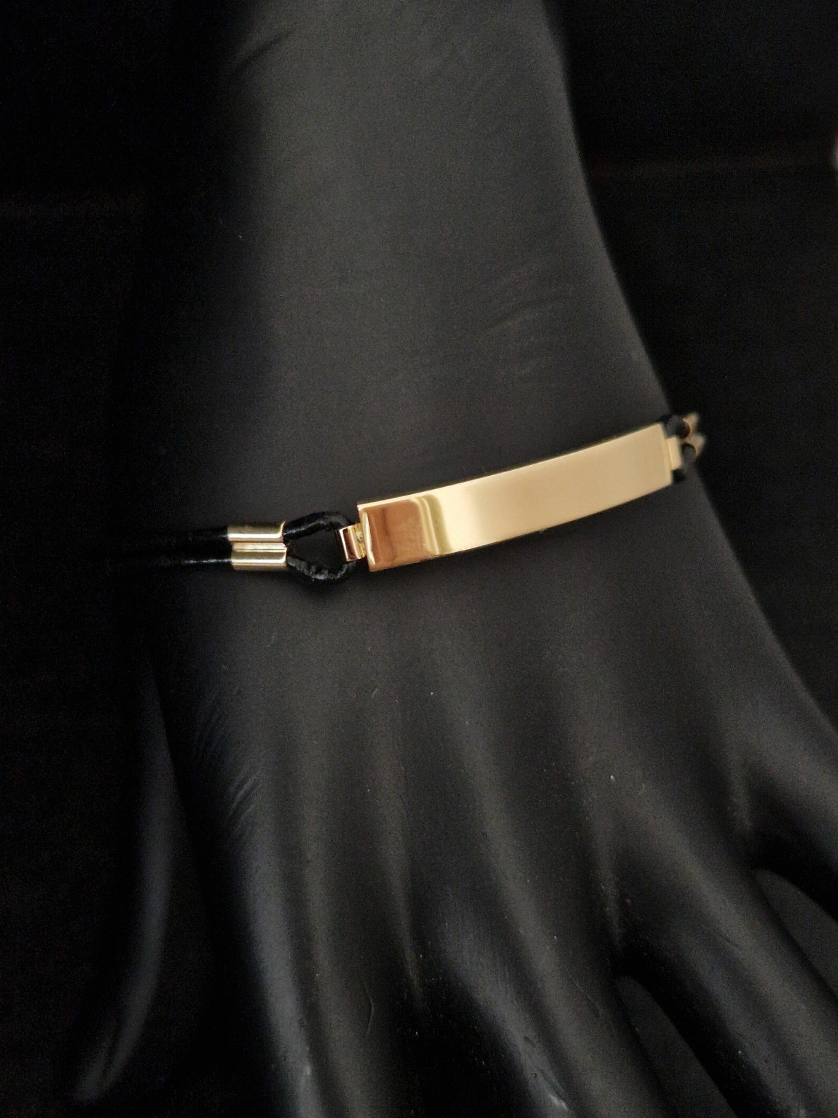 Men's Bracelet 18k Gold and leather