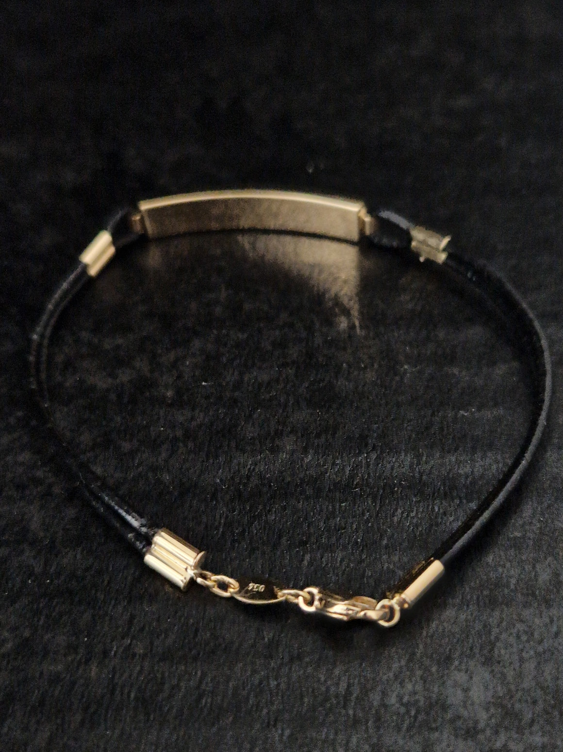 Men's Bracelet 18k Gold and leather