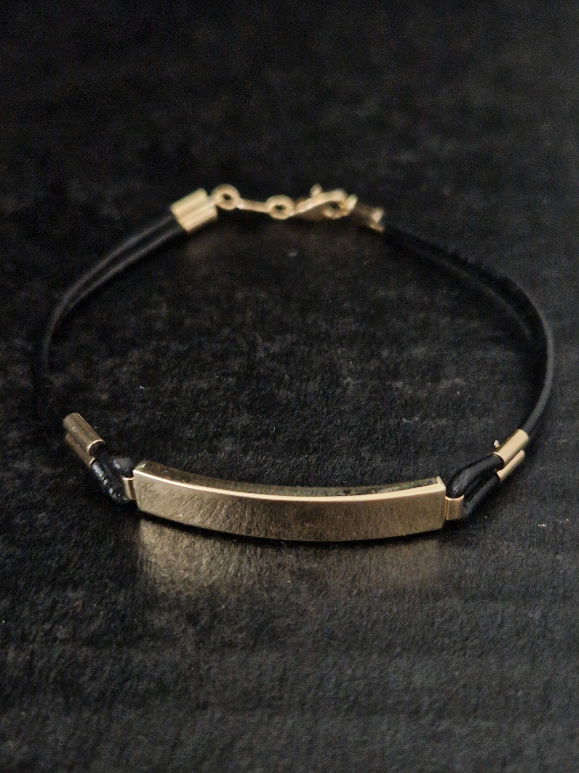 Men's Bracelet 18k Gold and leather