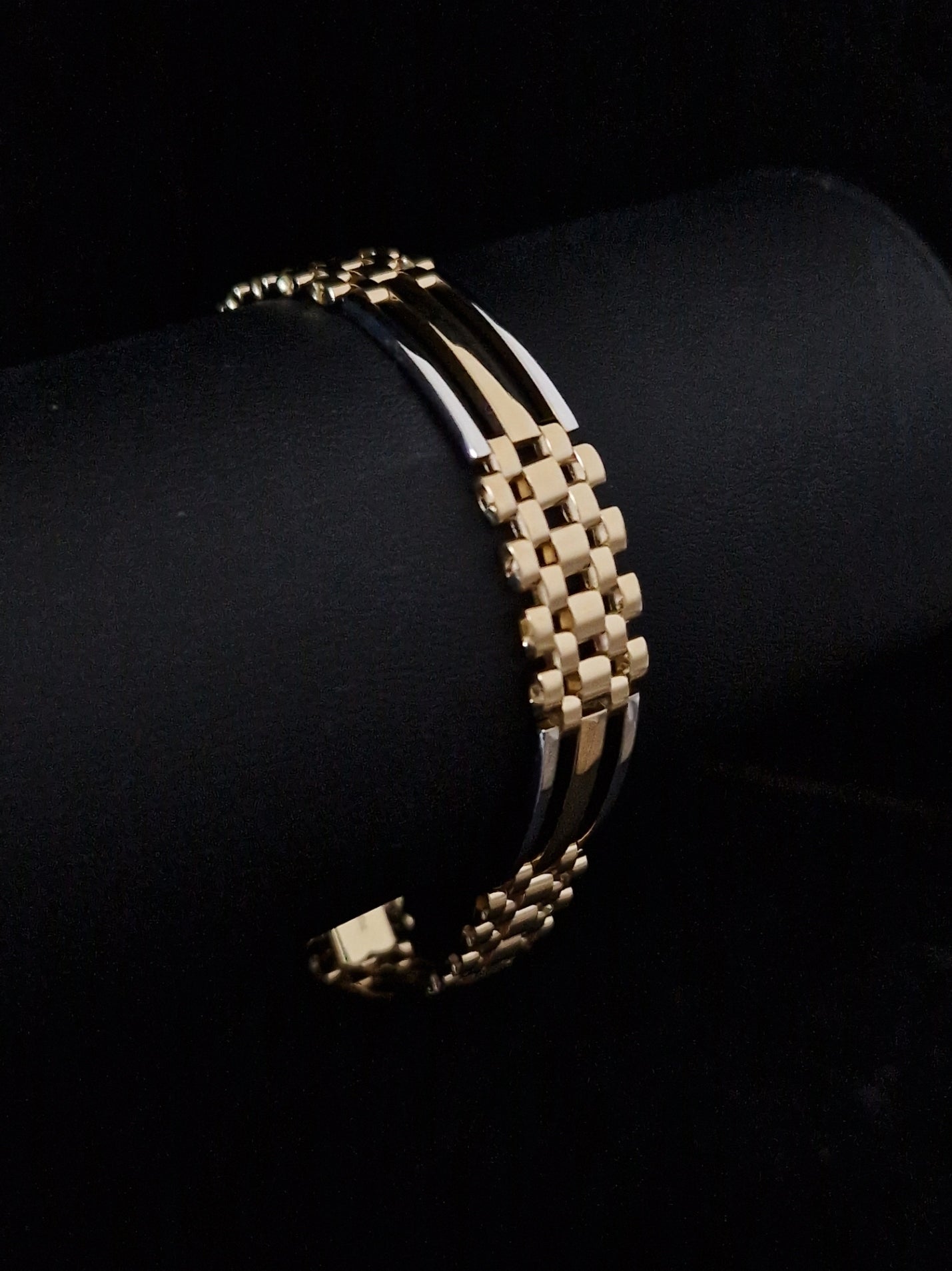 Men's Bracelet 18k Gold two tone color