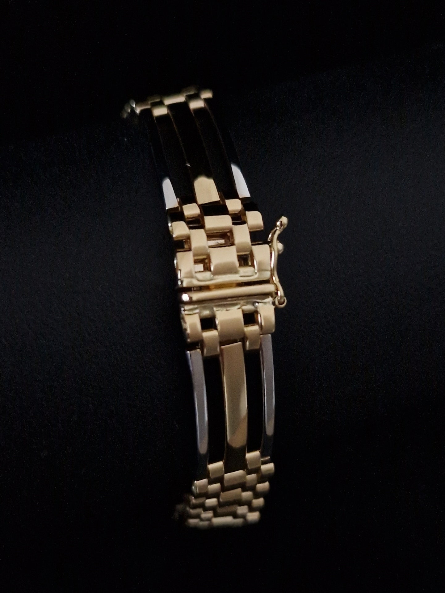 Men's Bracelet 18k Gold two tone color
