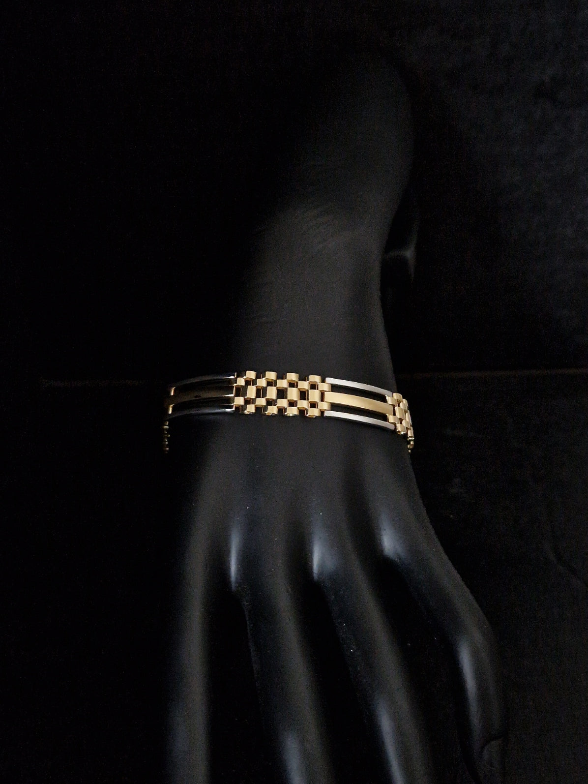 Men's Bracelet 18k Gold two tone color