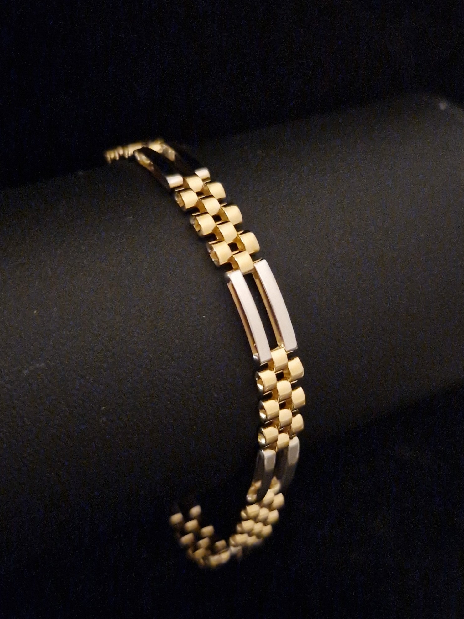 Men's Bracelet 18k Gold two tone color