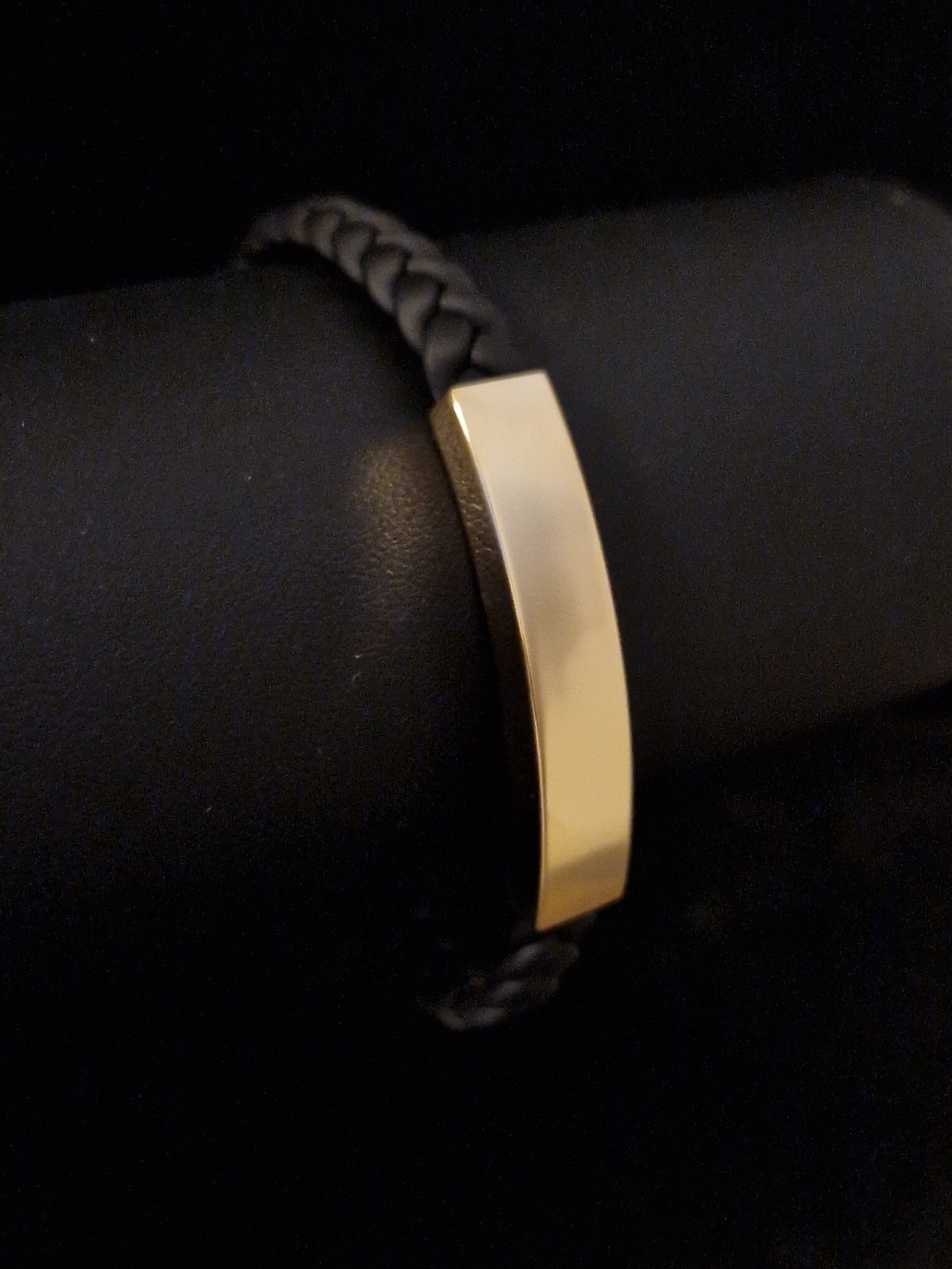 Men's Bracelet 18k Gold and rubber