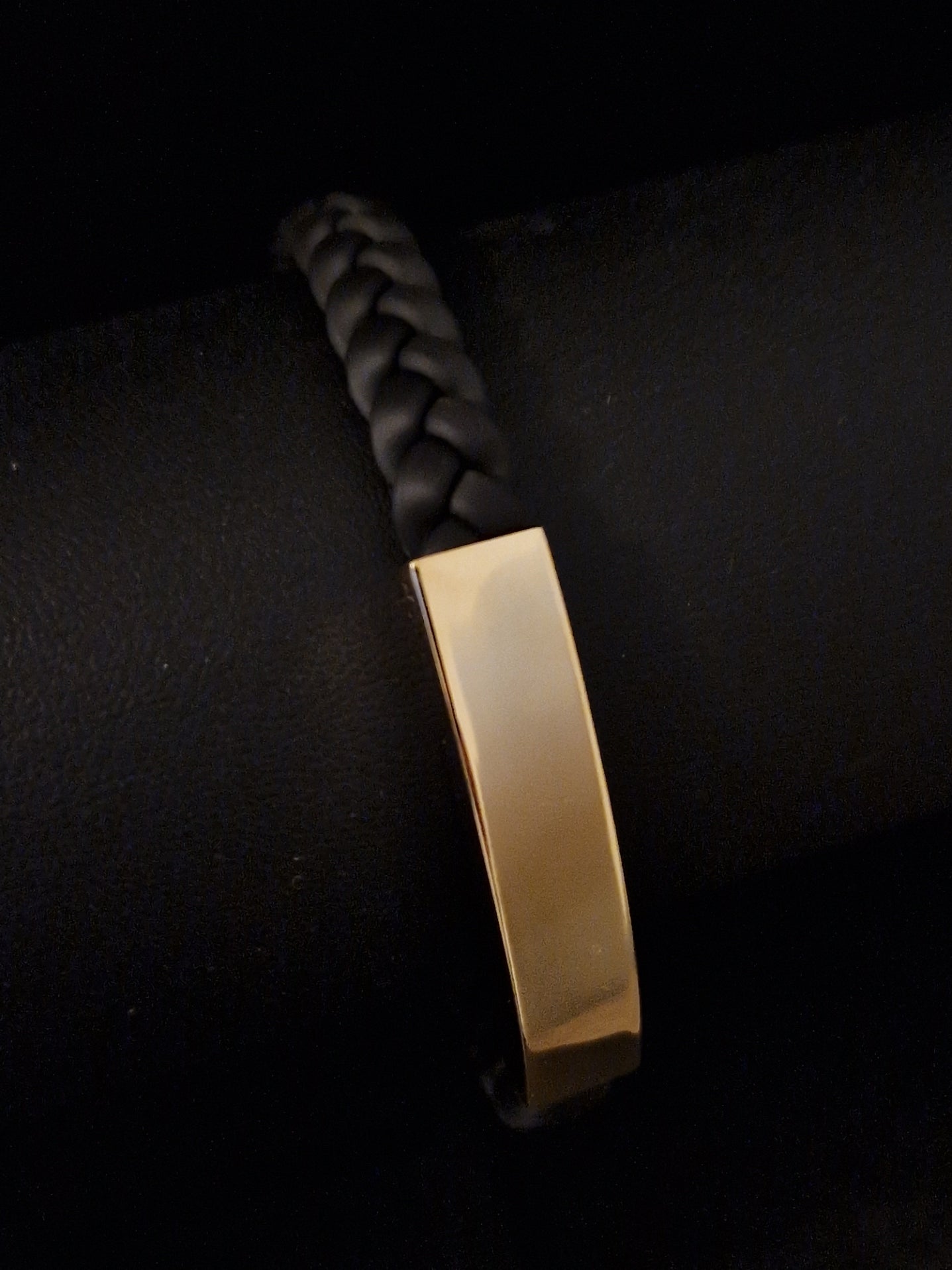 Men's Bracelet 18k Gold and rubber