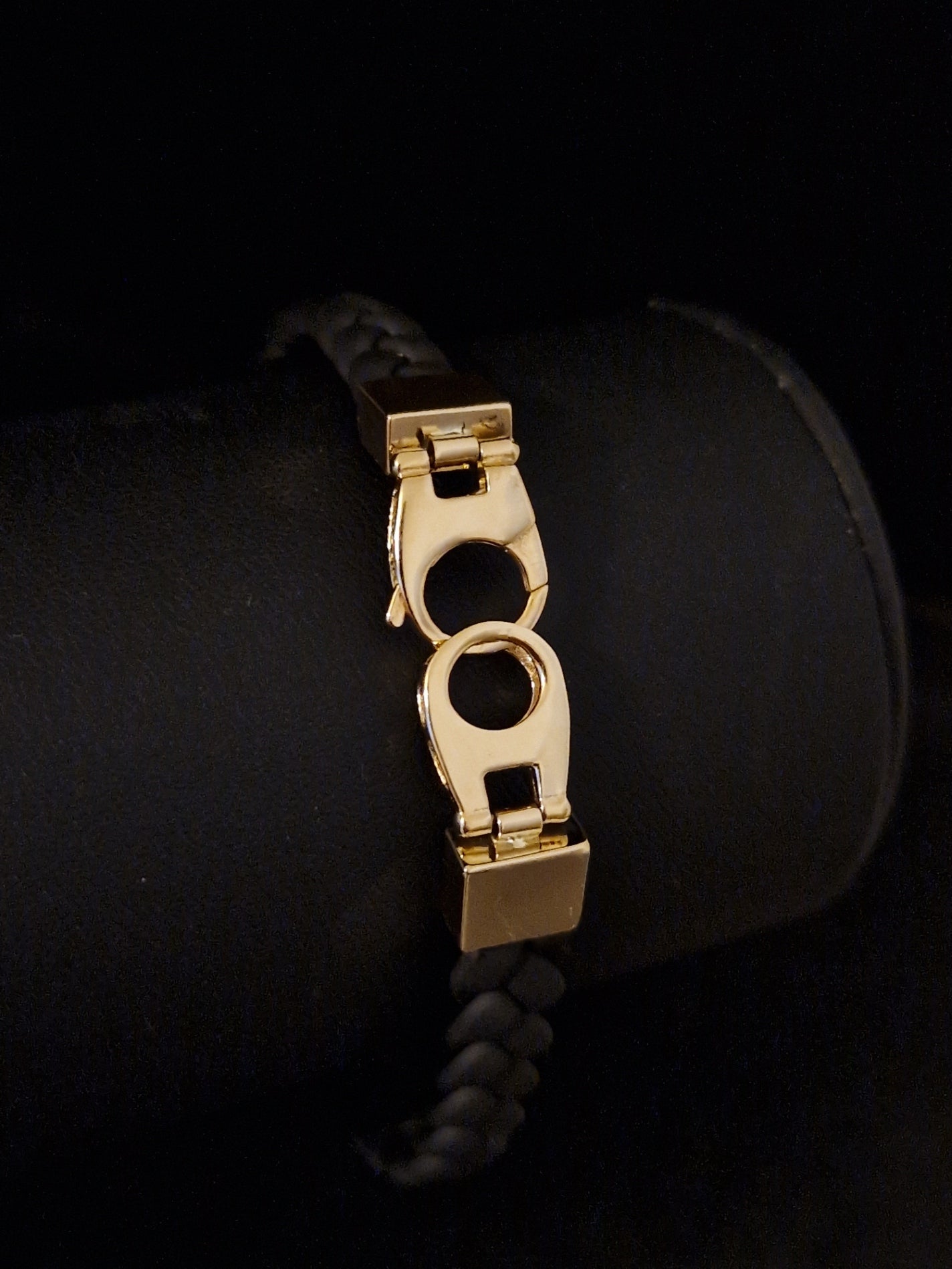 Men's Bracelet 18k Gold and rubber