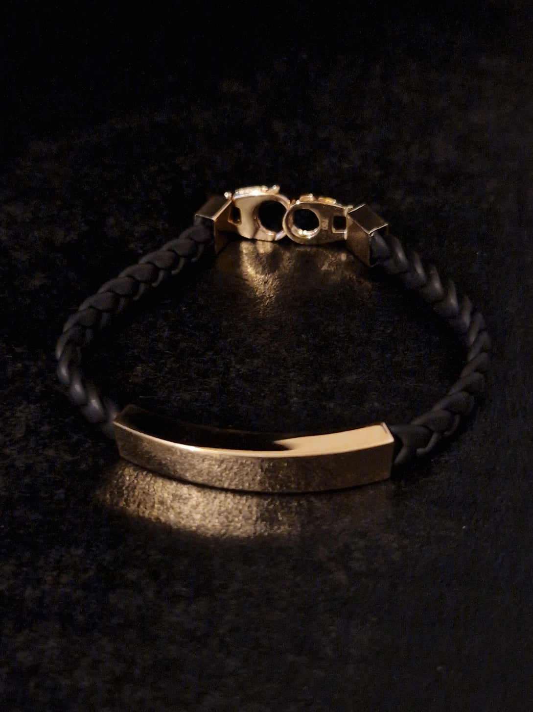 Men's Bracelet 18k Gold and rubber