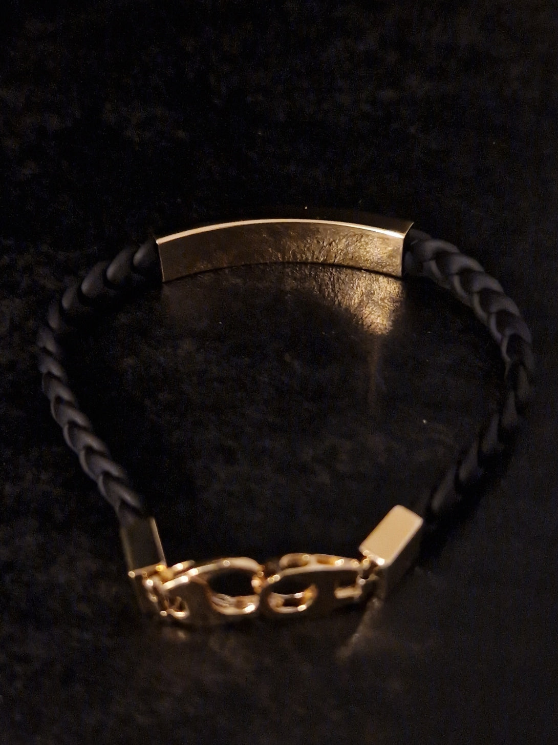 Men's Bracelet 18k Gold and rubber