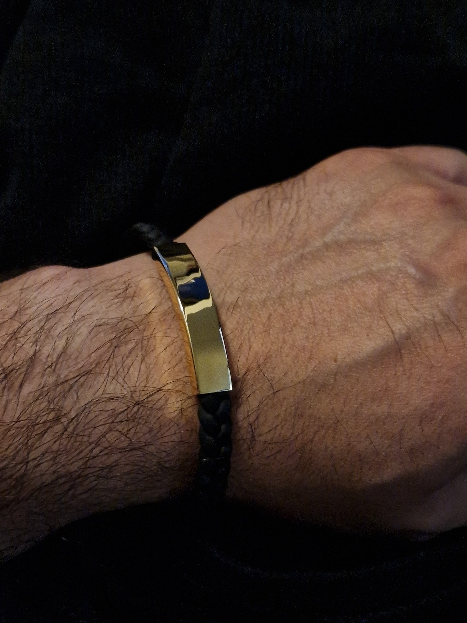 Men's Bracelet 18k Gold and rubber