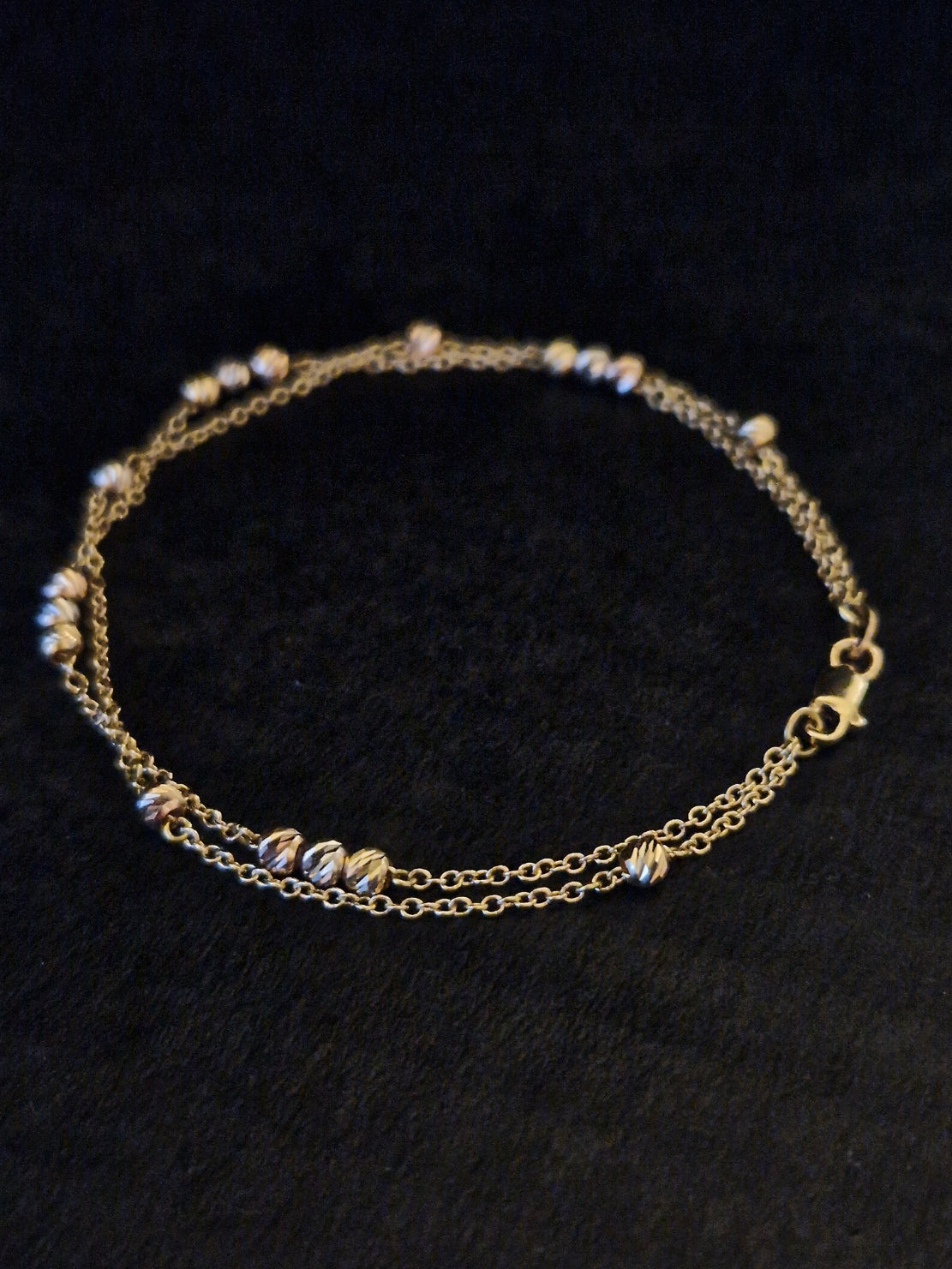 Bracelet Beads in Gold 18k Three Tone color