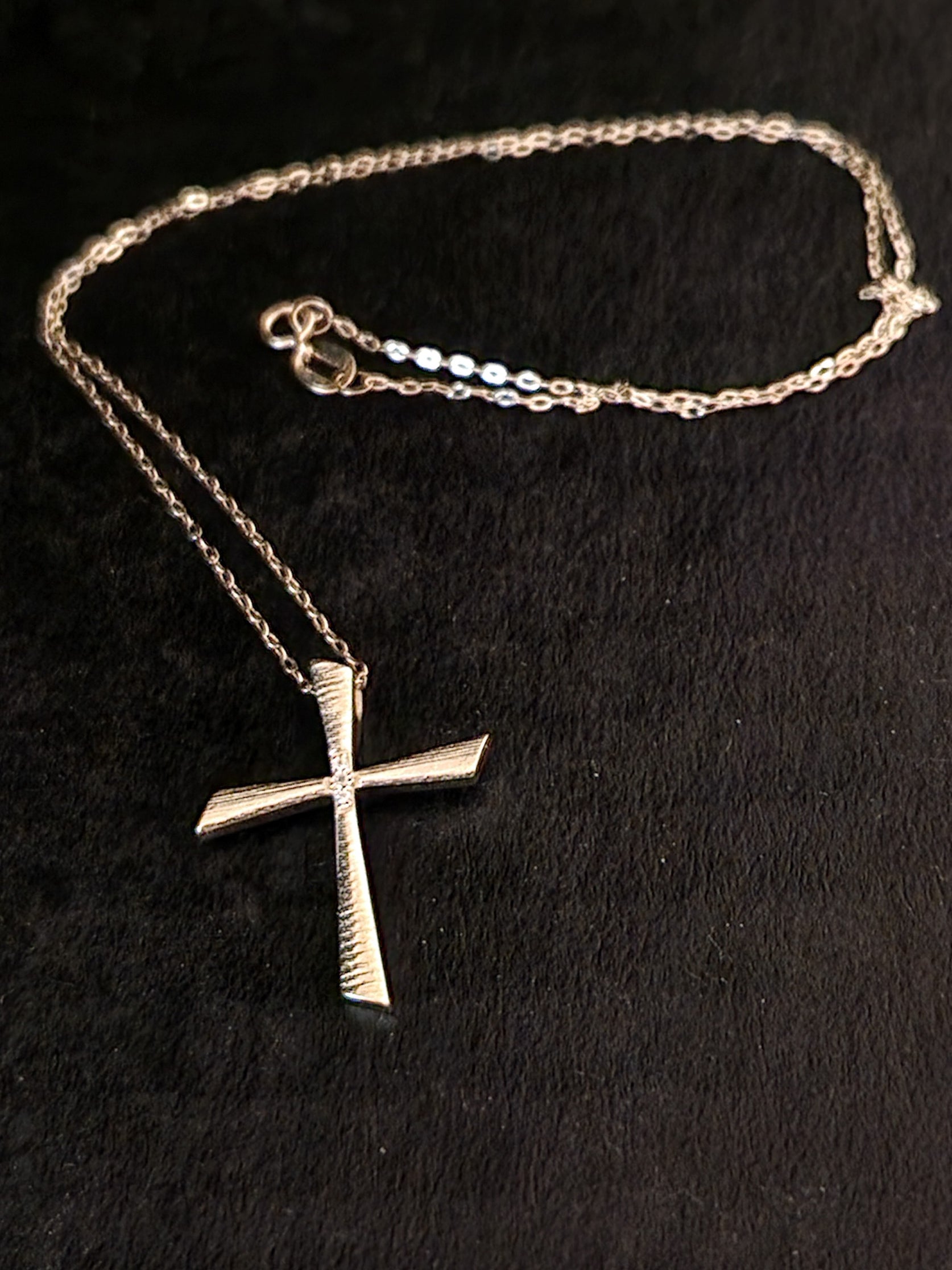 Necklace Pendant Cross with White Cubic Zirconia in Gold 18k