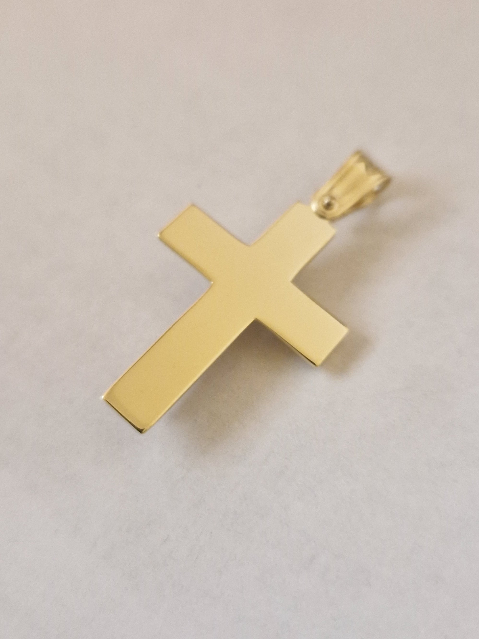 Pendant Cross with White Cubic Zirconia in Gold 18k