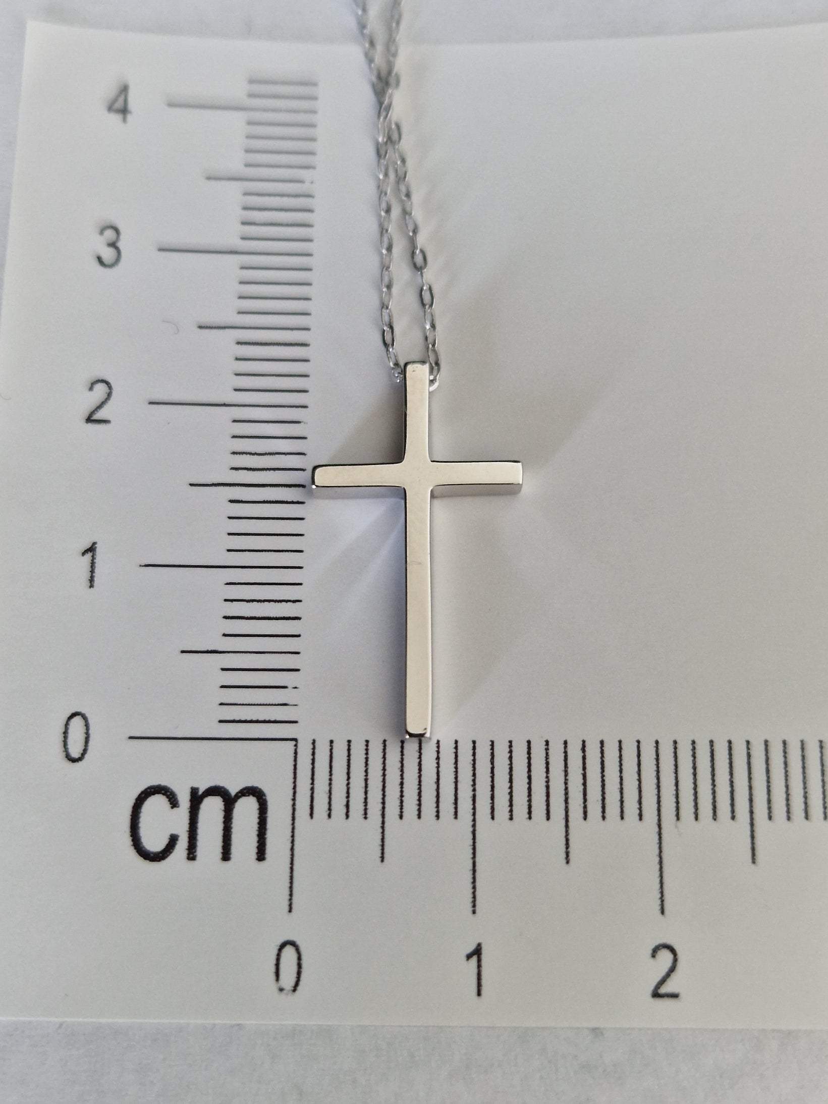 Necklace Pendant Cross in White Gold 18k