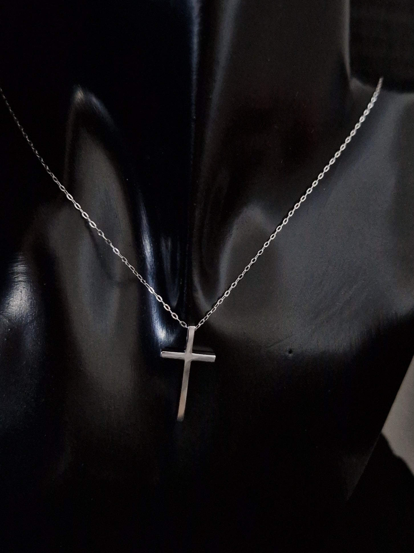 Necklace Pendant Cross in White Gold 18k