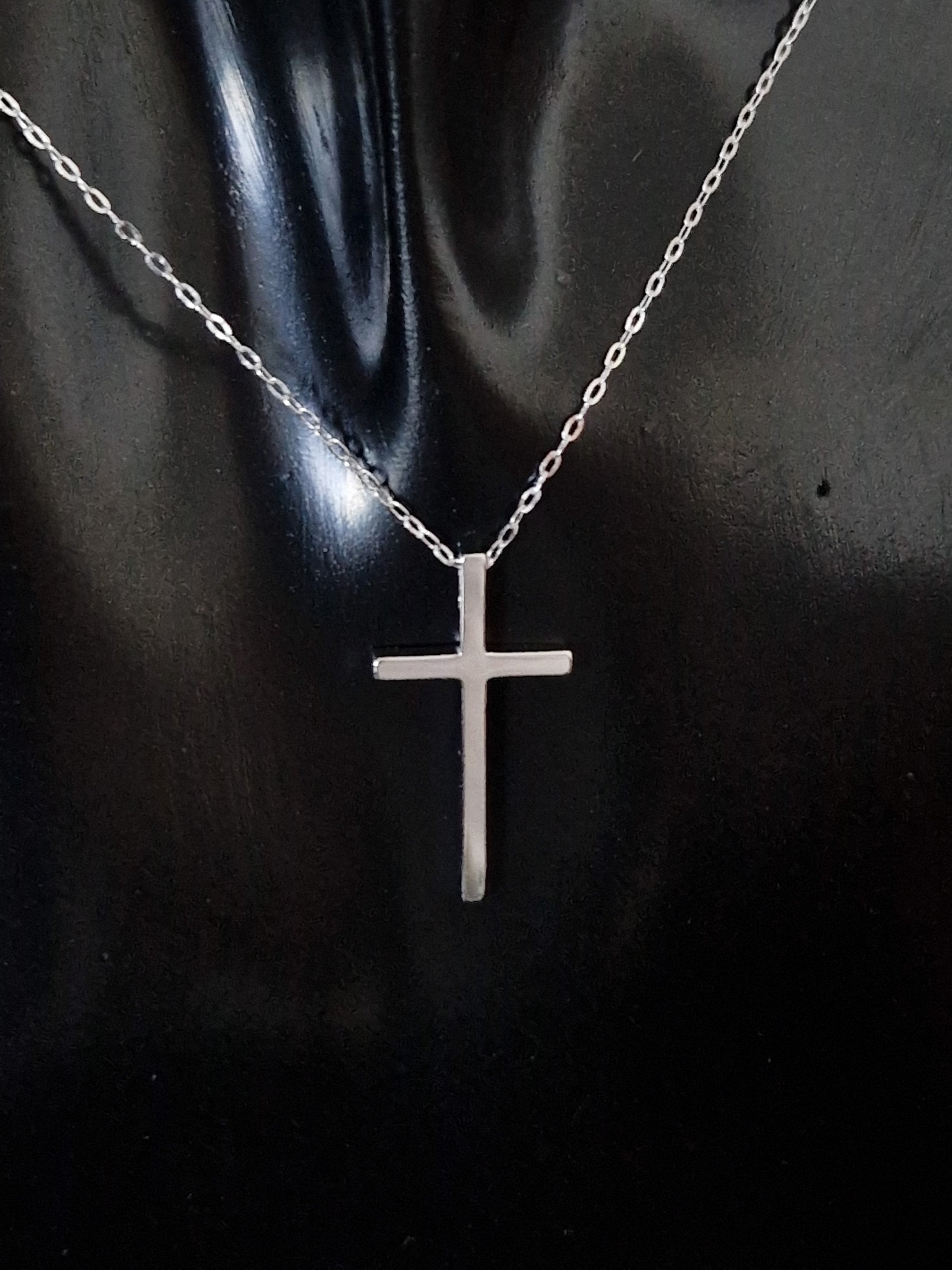 Necklace Pendant Cross in White Gold 18k