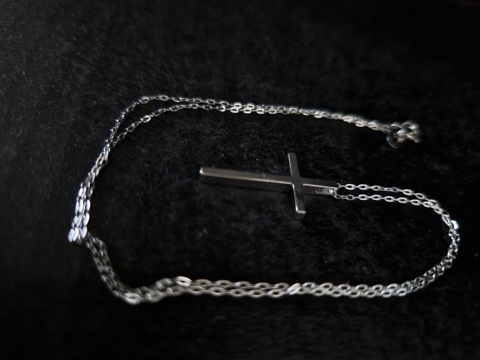 Necklace Pendant Cross in White Gold 18k