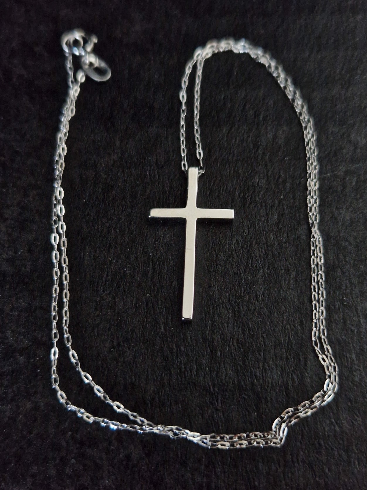 Necklace Pendant Cross in White Gold 18k