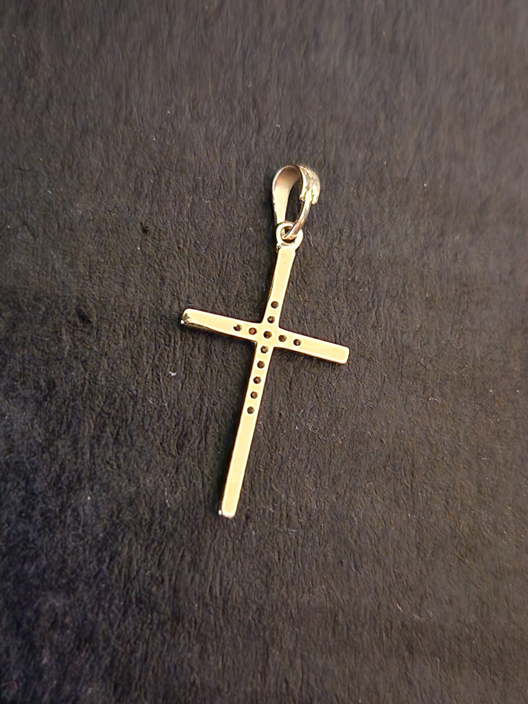 Pendant Cross with White Cubic Zirconia in Gold 18k