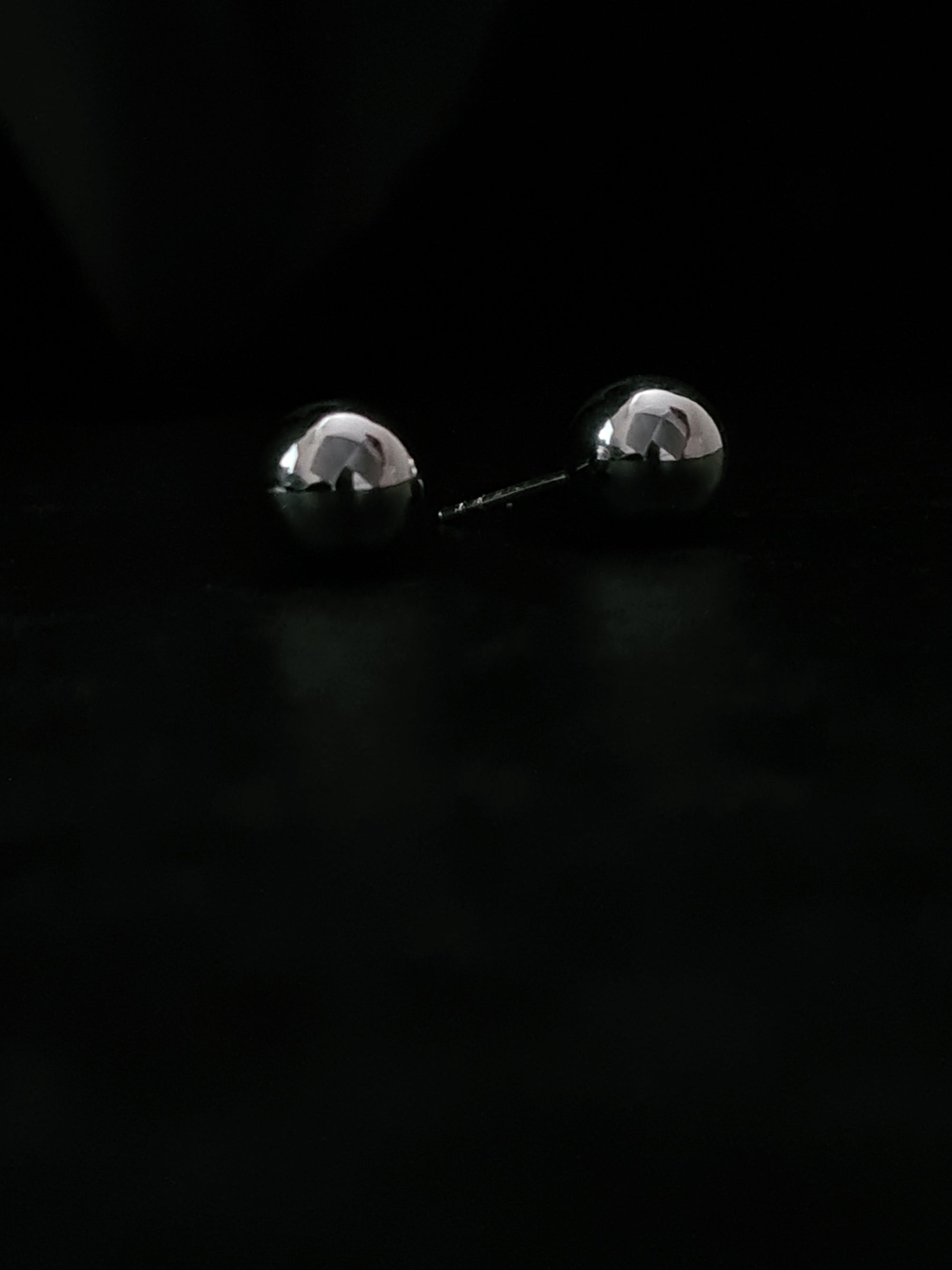 9mm Silver Ball Stud Earrings