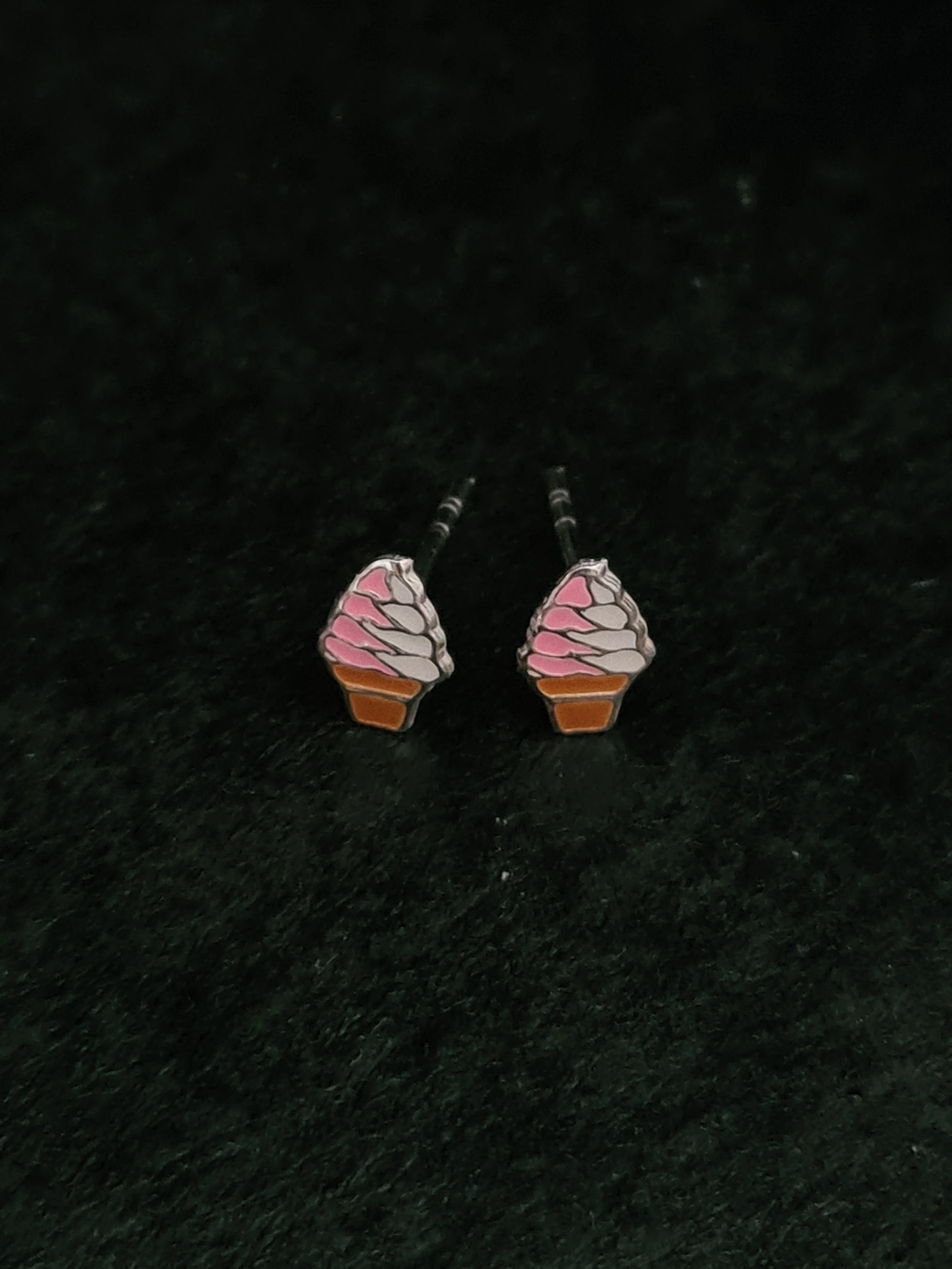 Silver Ice Cream Stud Earrings