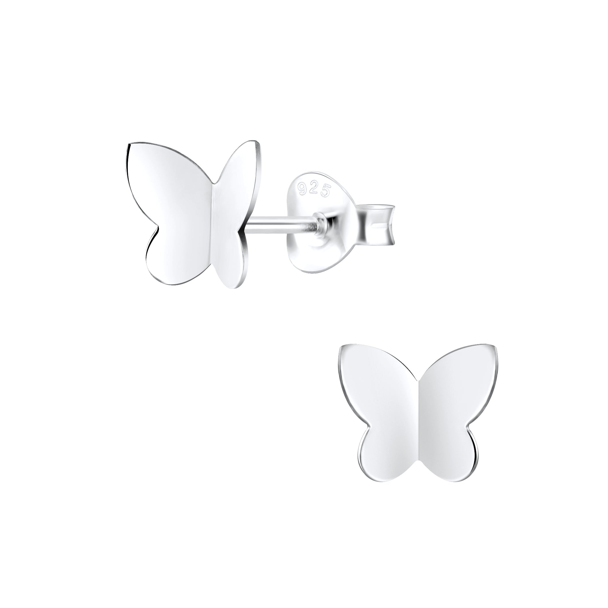 Silver Butterfly Stud Earrings