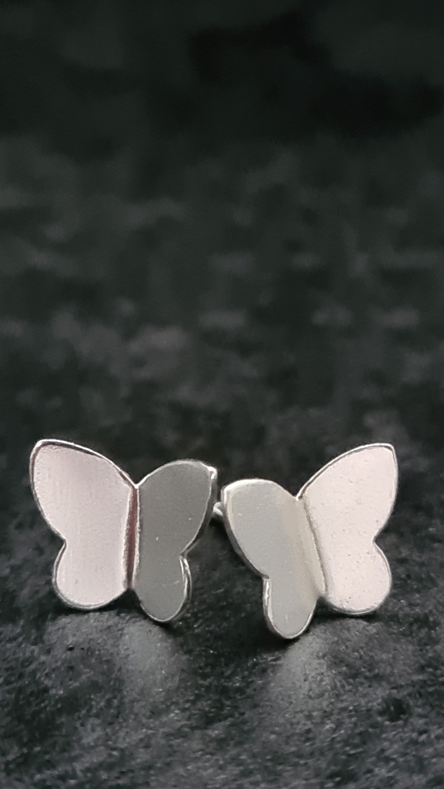 Silver Butterfly Stud Earrings