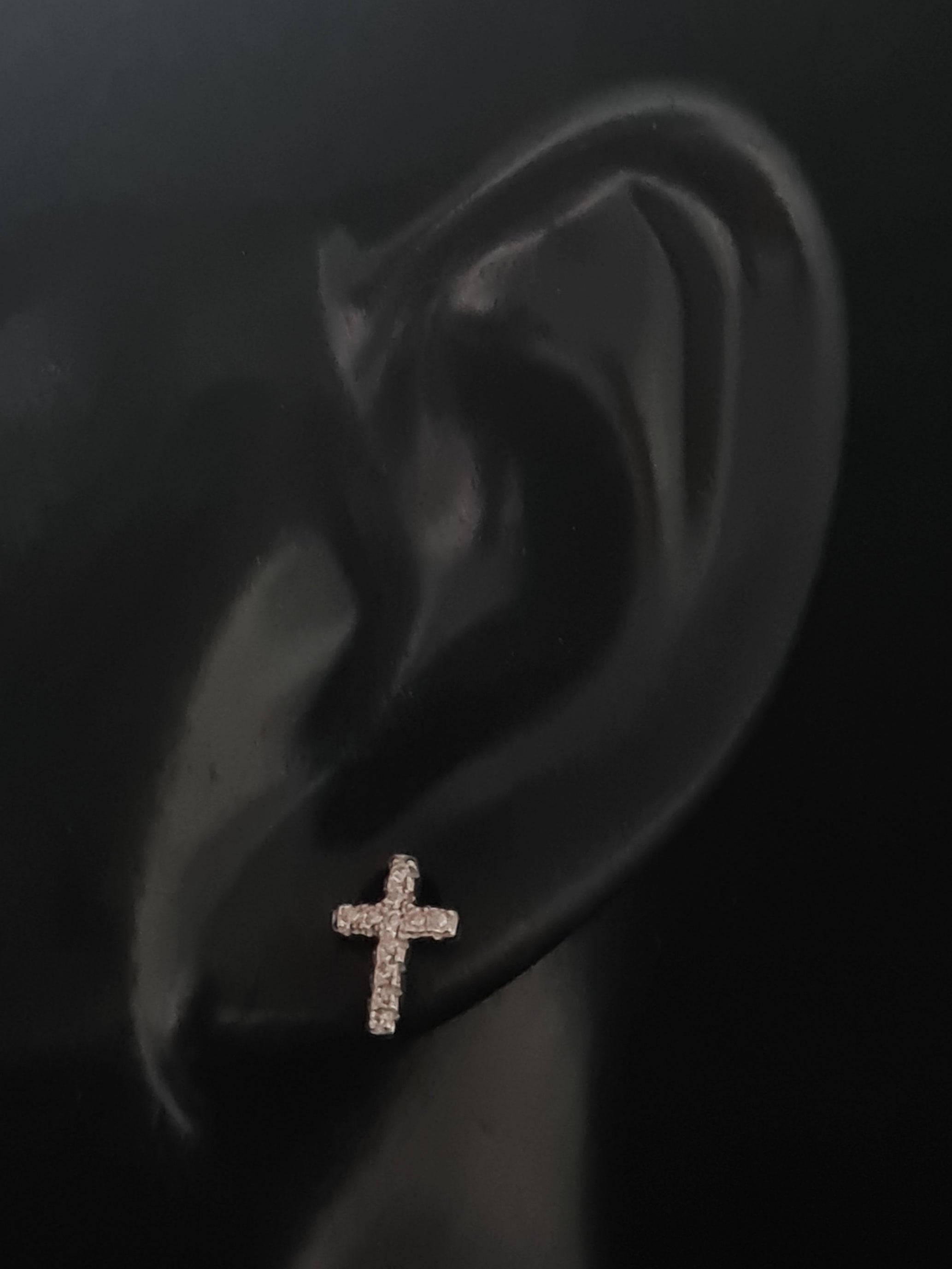 Silver Cross Stud Earrings