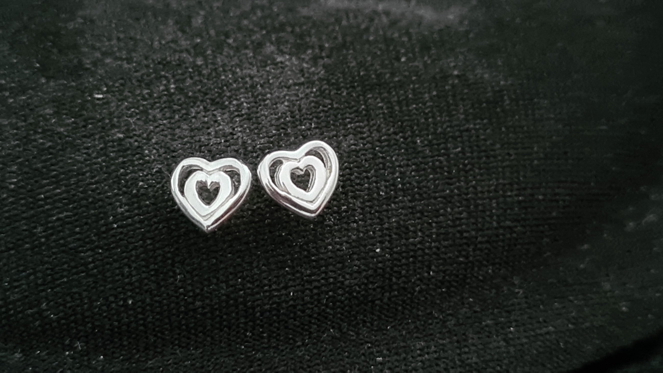 Silver Heart Stud Earrings