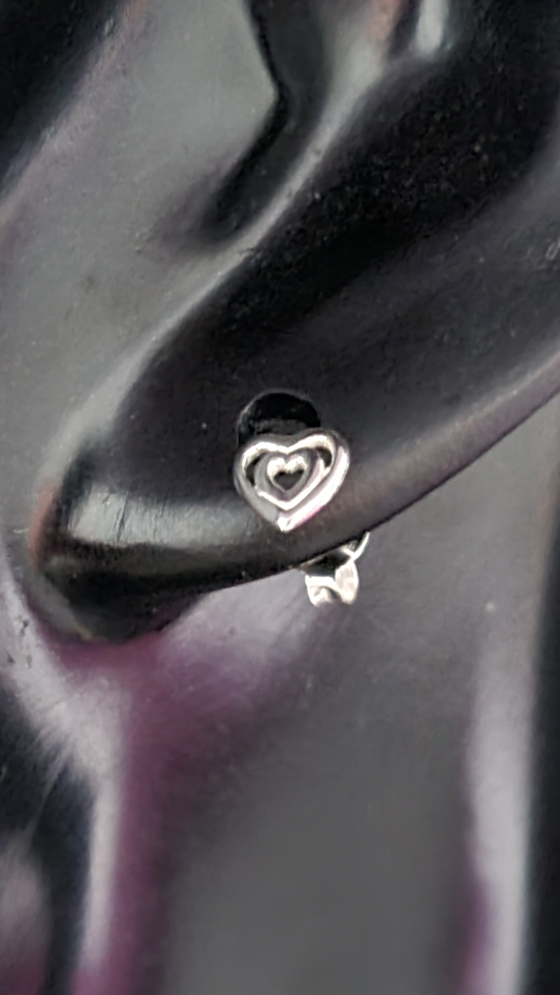 Silver Heart Stud Earrings