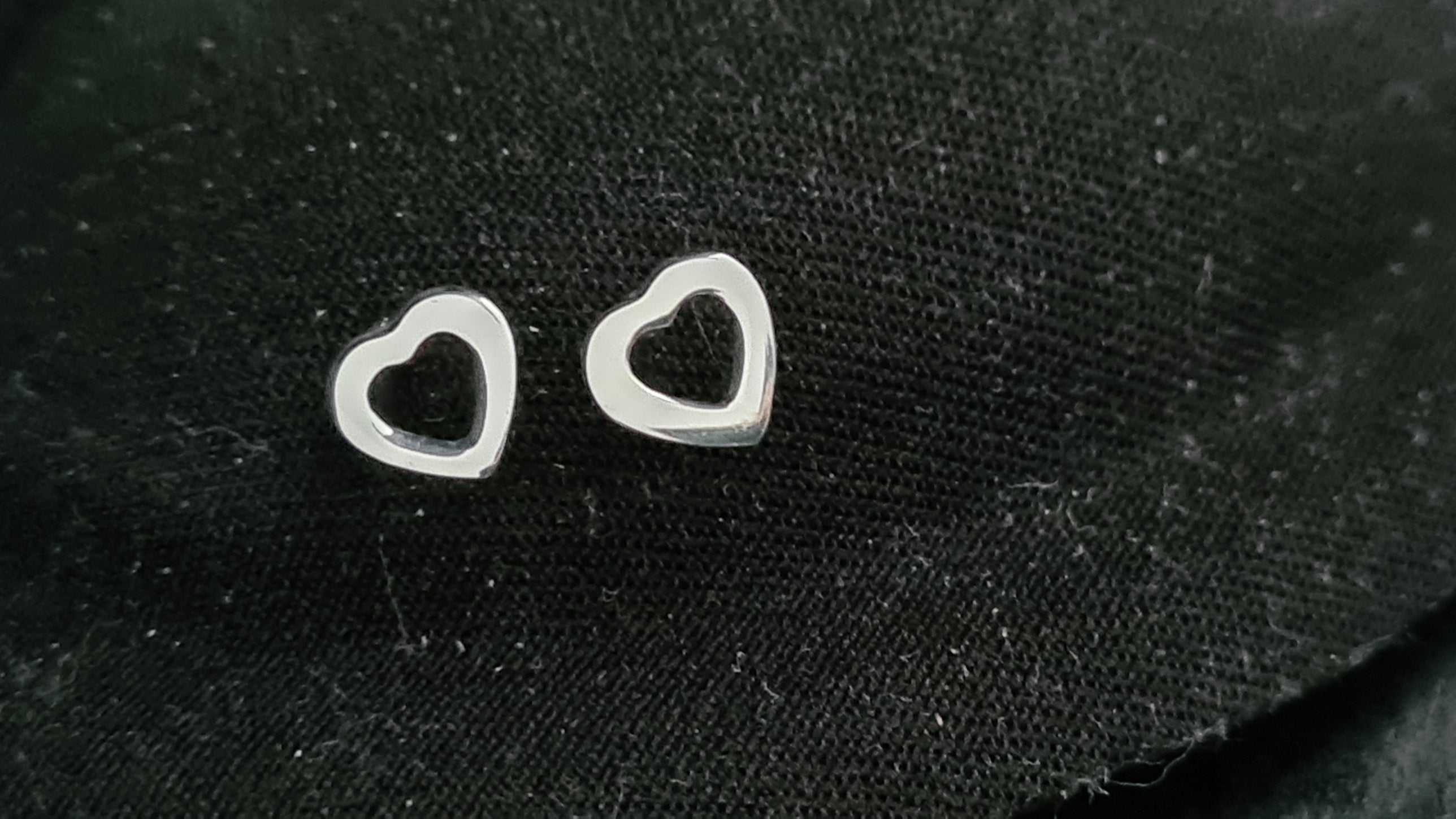 Silver Heart Stud Earrings