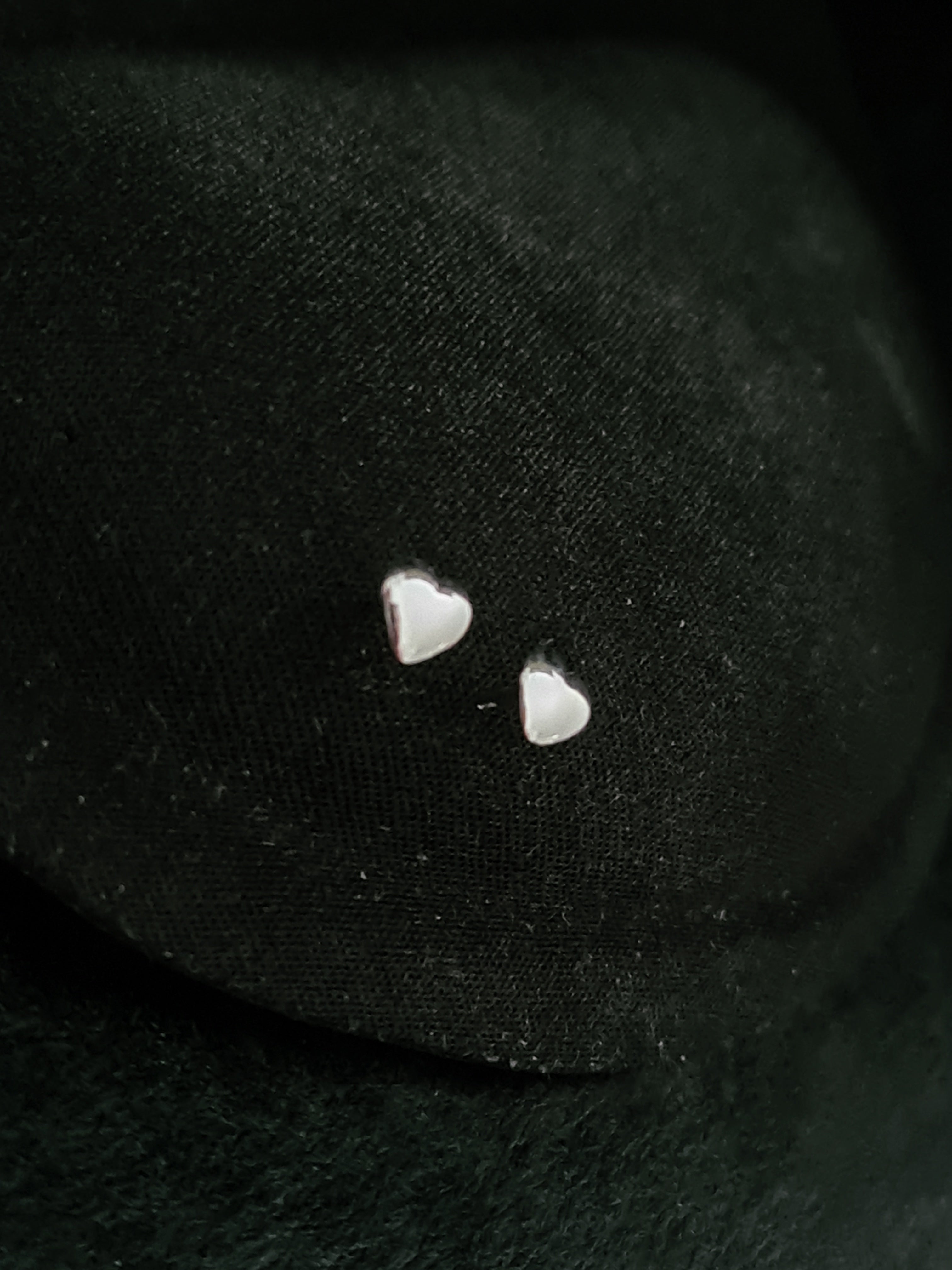 Silver Heart Stud Earrings