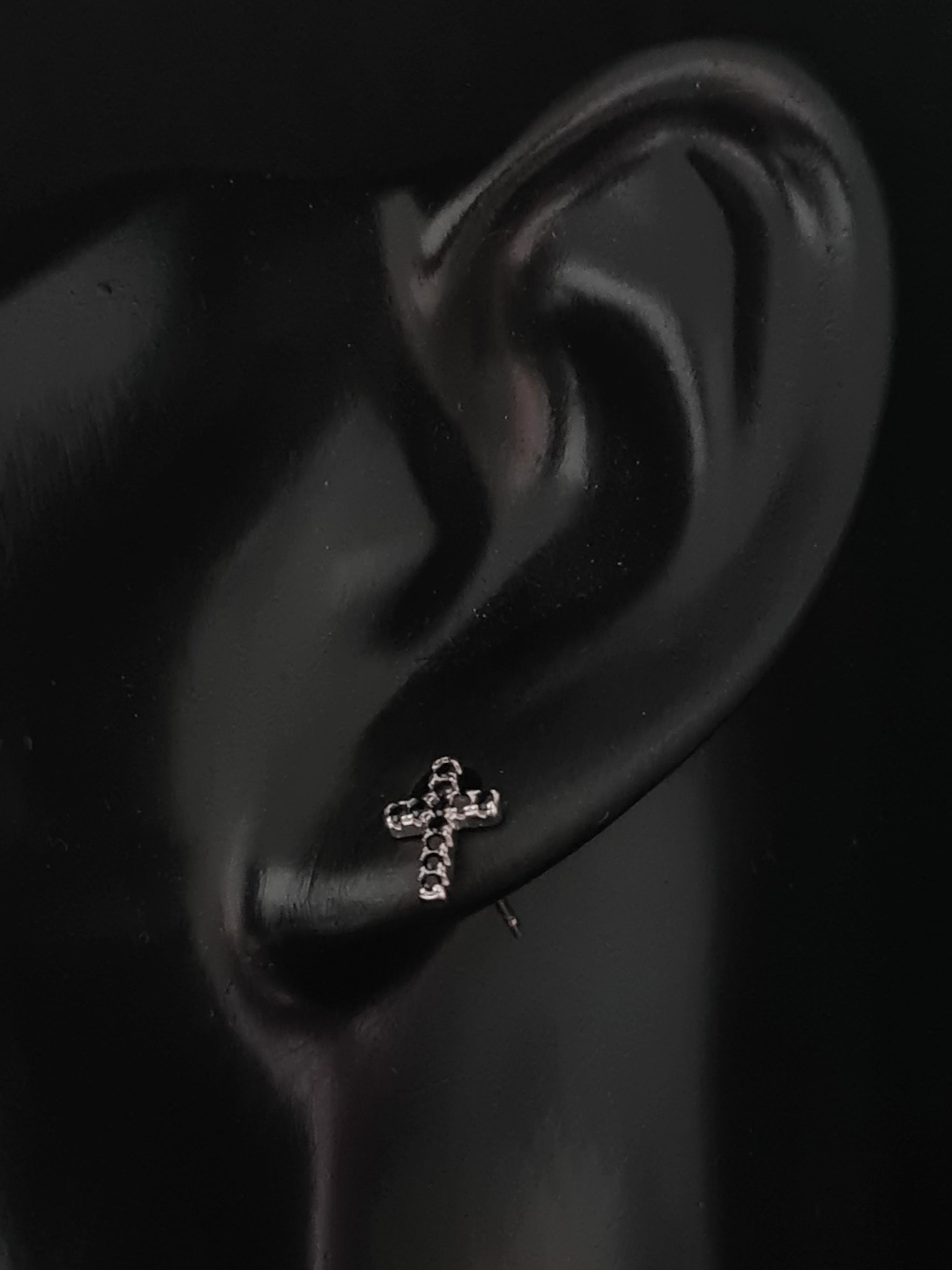 Silver Cross Stud Earrings