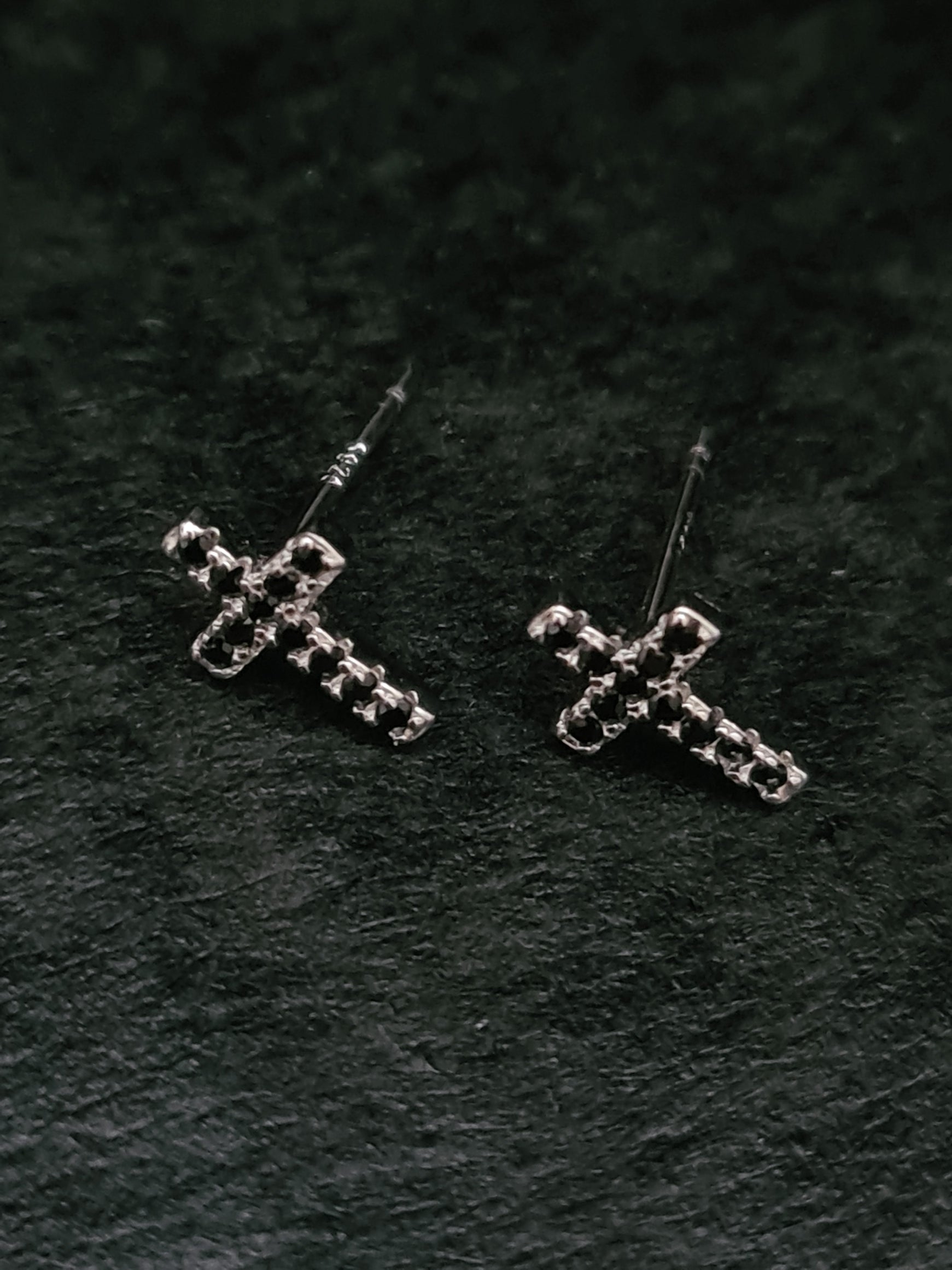 Silver Cross Stud Earrings