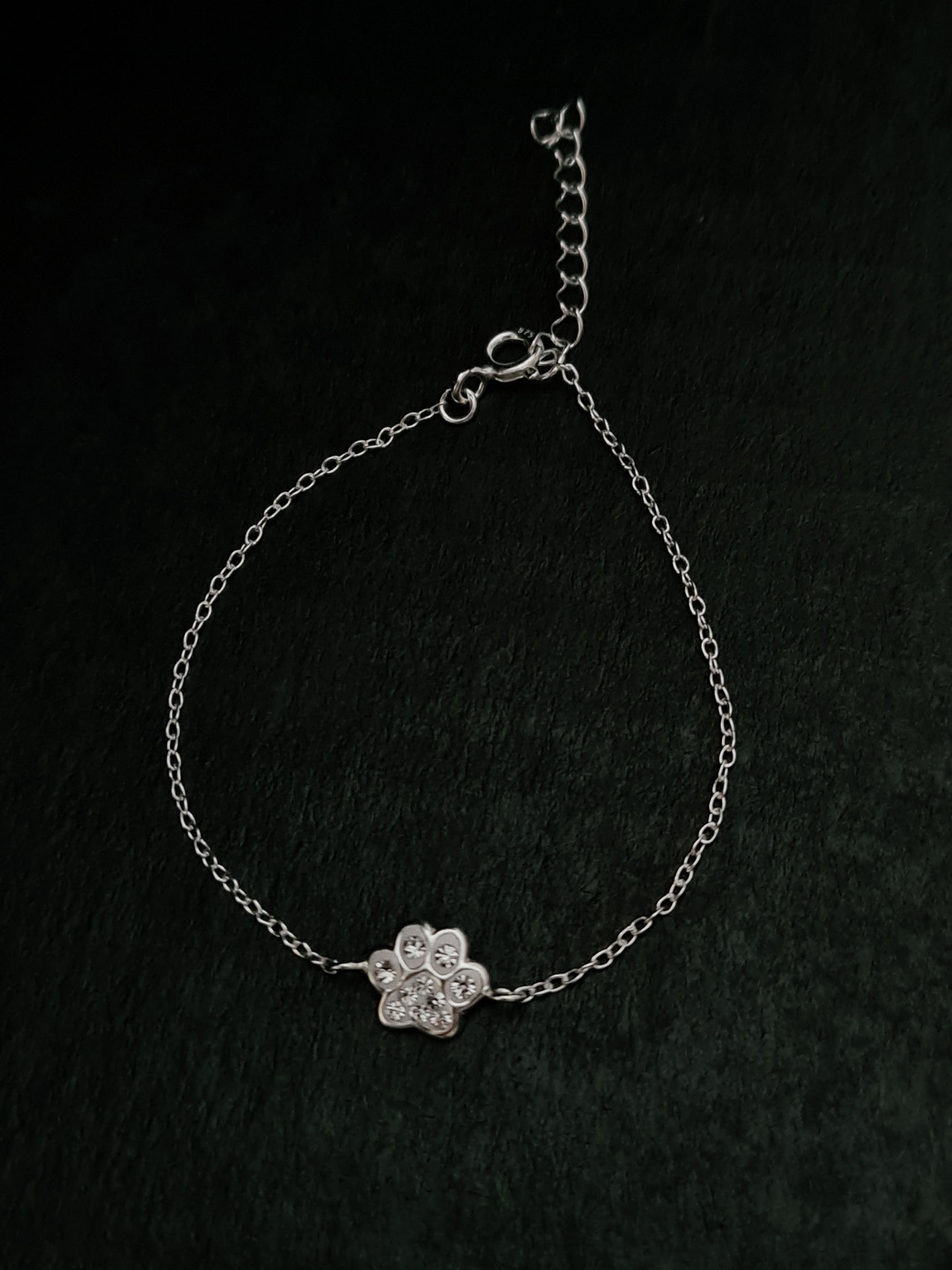 Silver Paw Print Bracelet