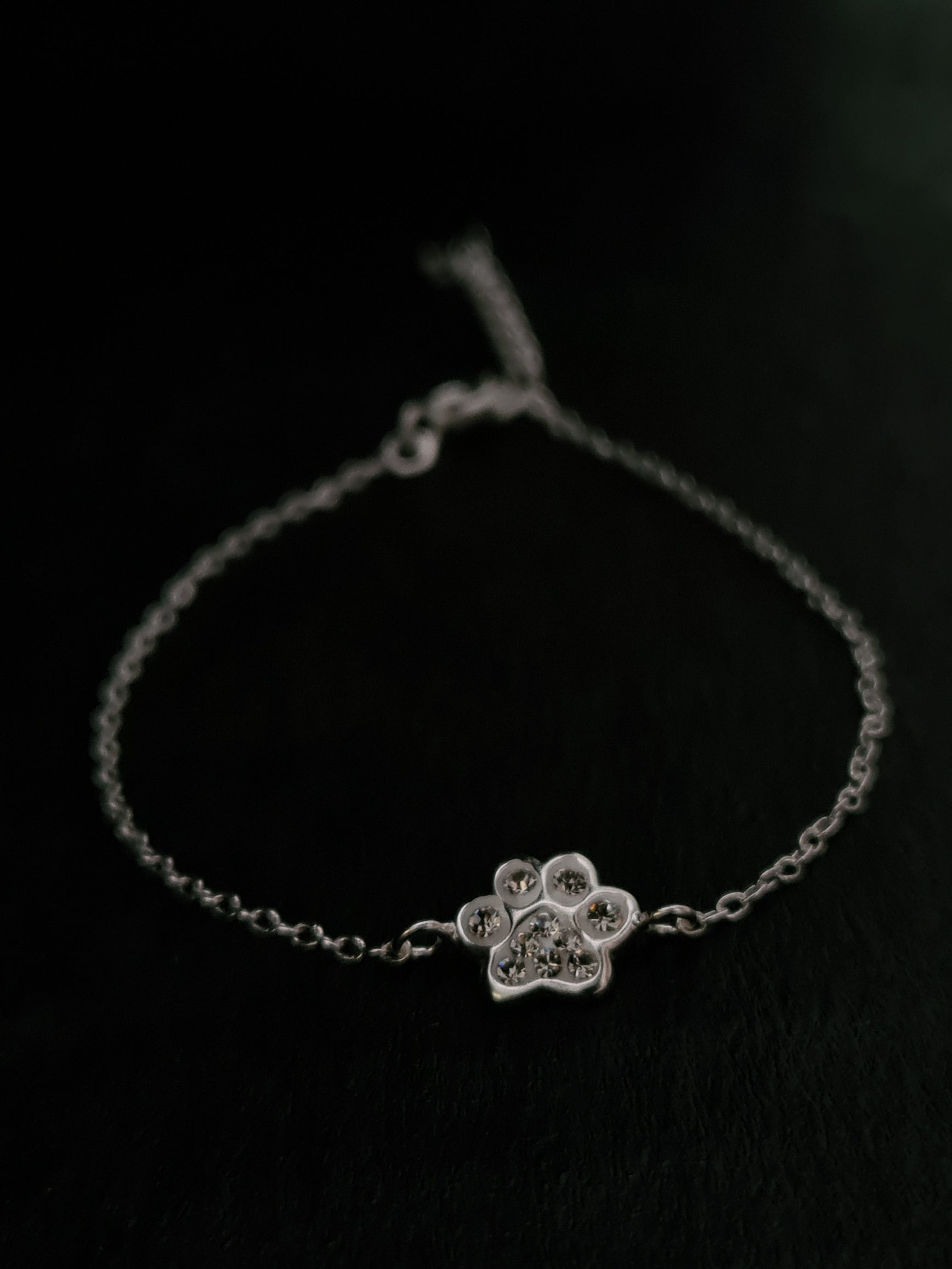 Silver Paw Print Bracelet