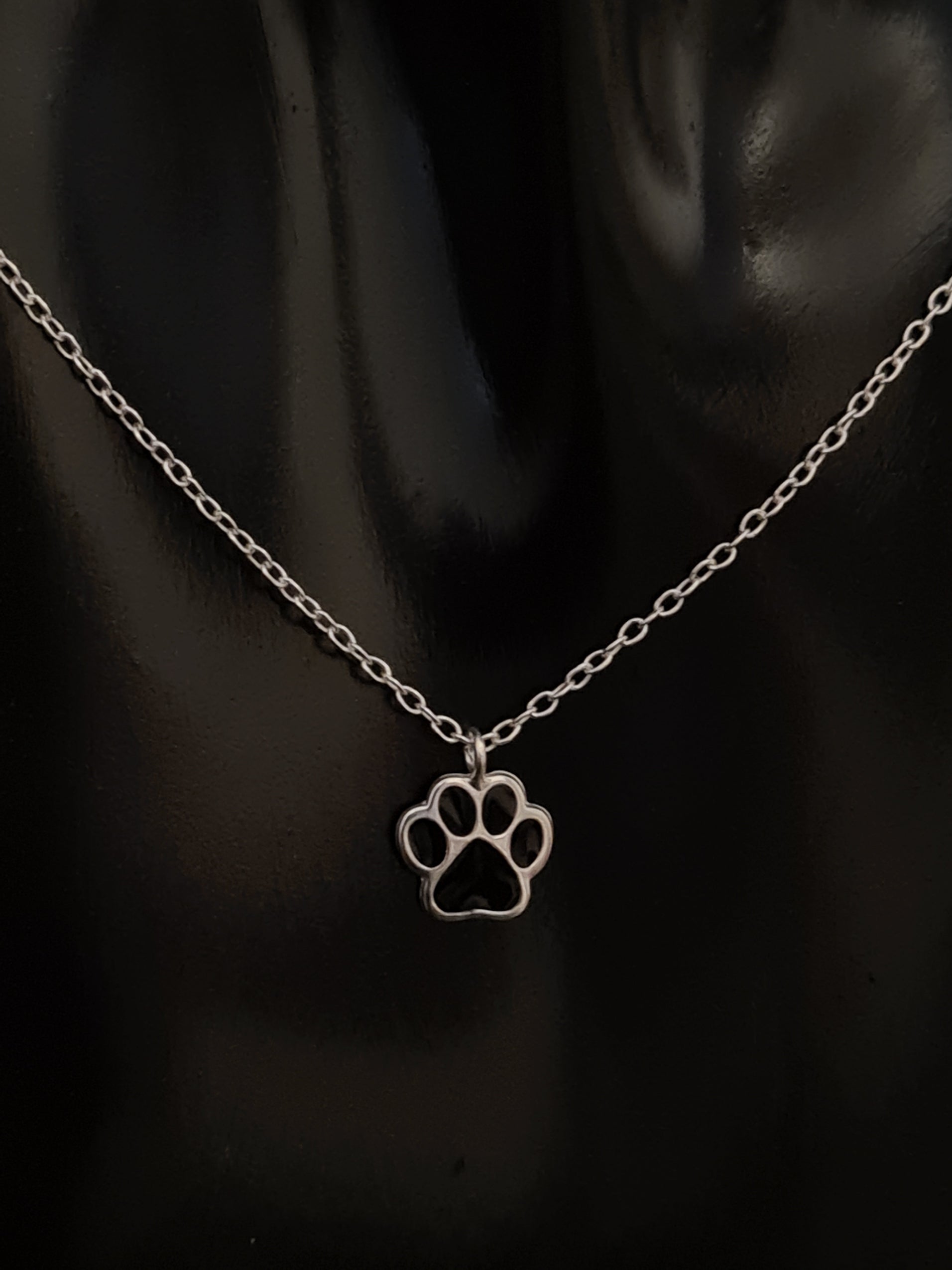 Silver Paw Print Necklace