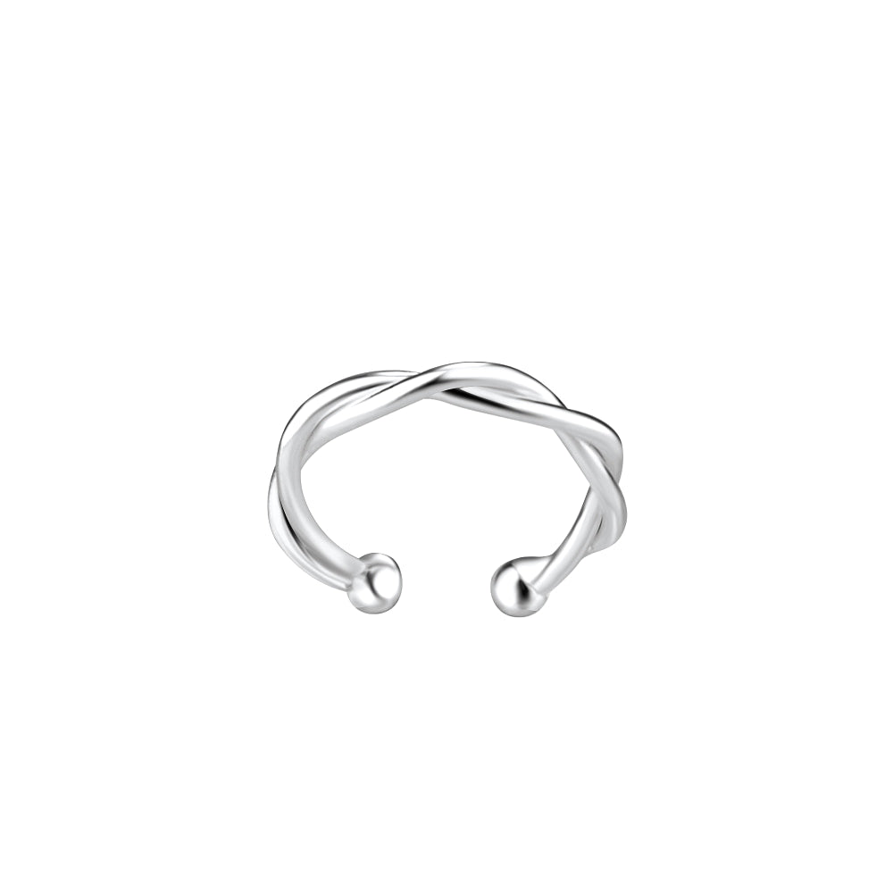 Silver Twisted Ear Cuff