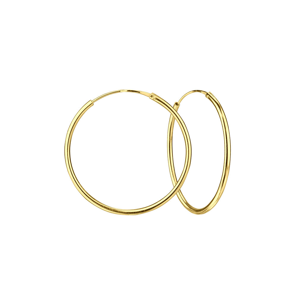 40mm Silver Thick Hoop Earrings