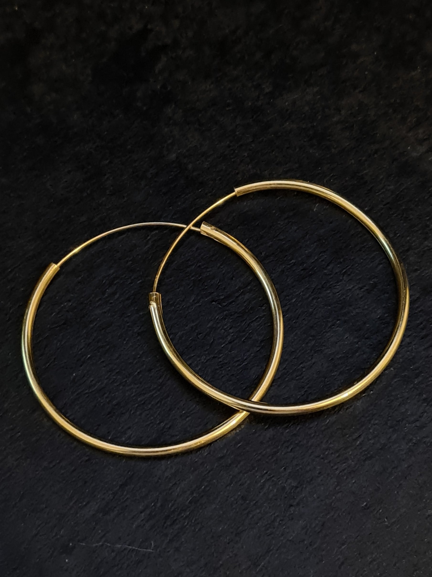 40mm Silver Thick Hoop Earrings