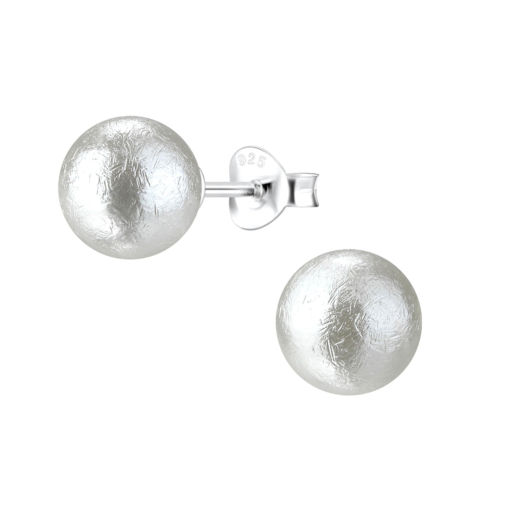 8mm Pearl Silver Stud Earrings