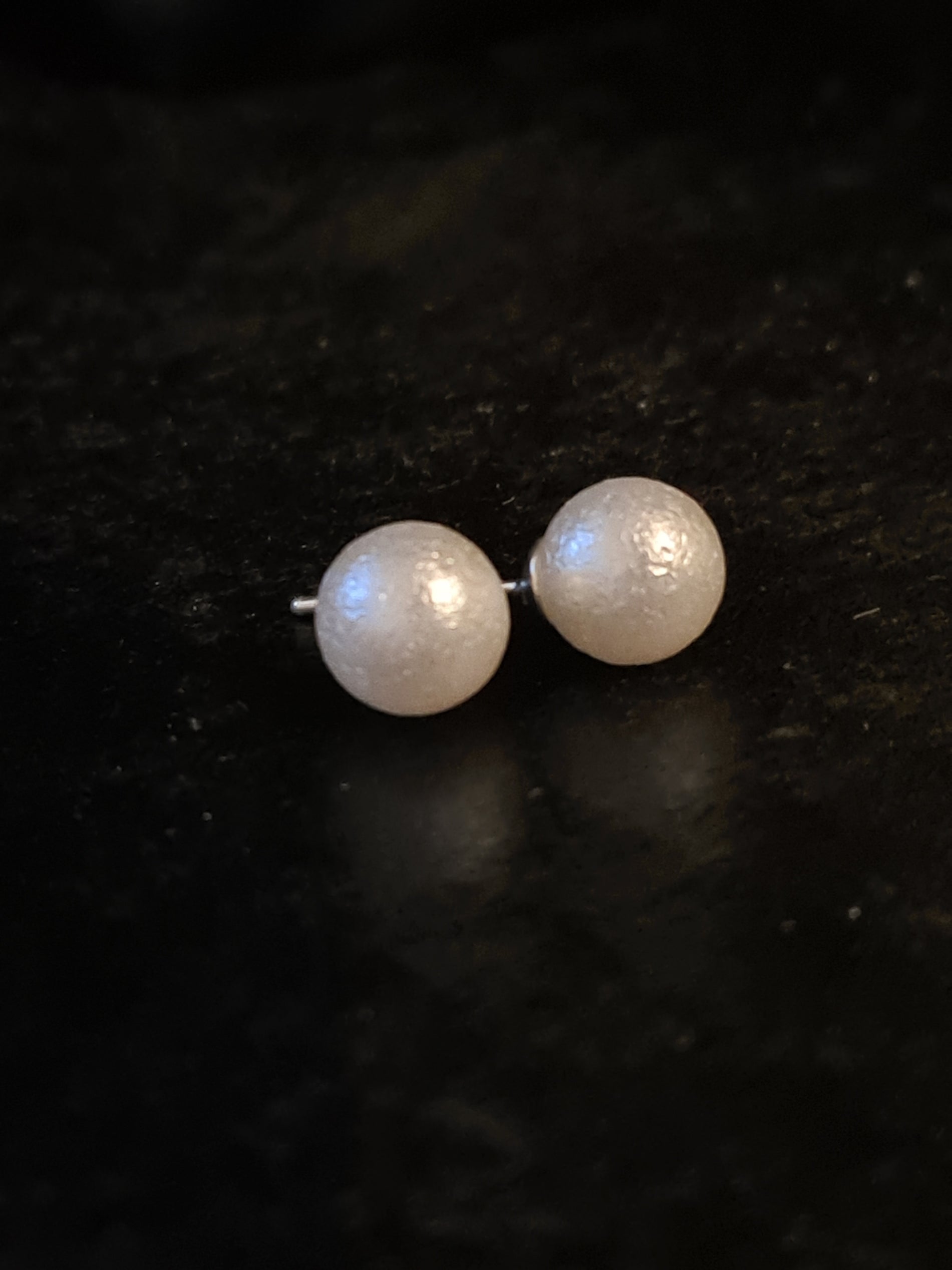 8mm Pearl Silver Stud Earrings